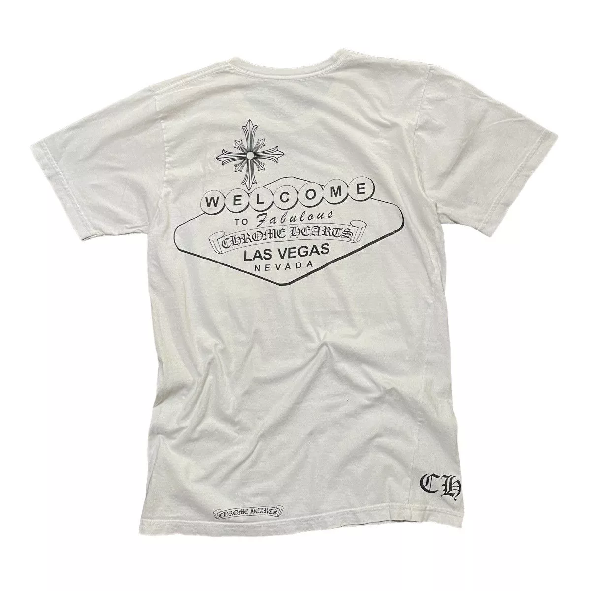 Chrome Hearts Short Sleeve T Shirts 🔸- Chrome Hearts Las Vegas Pocket Tees White
