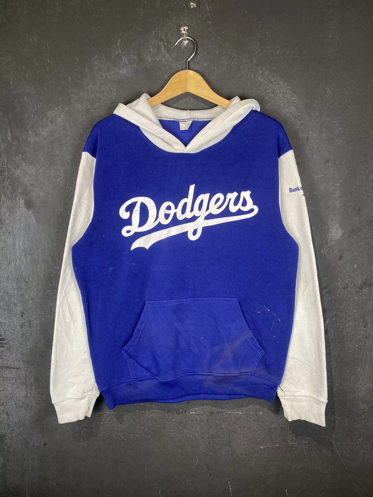 MLB Sweatshirts Hoodies MLB × Vintage 90s MLB Dodgers Thrashed Pullover Hoodie Blue