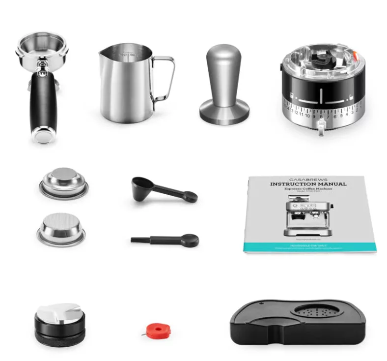 Stainless Espresso Machine w/Grinder