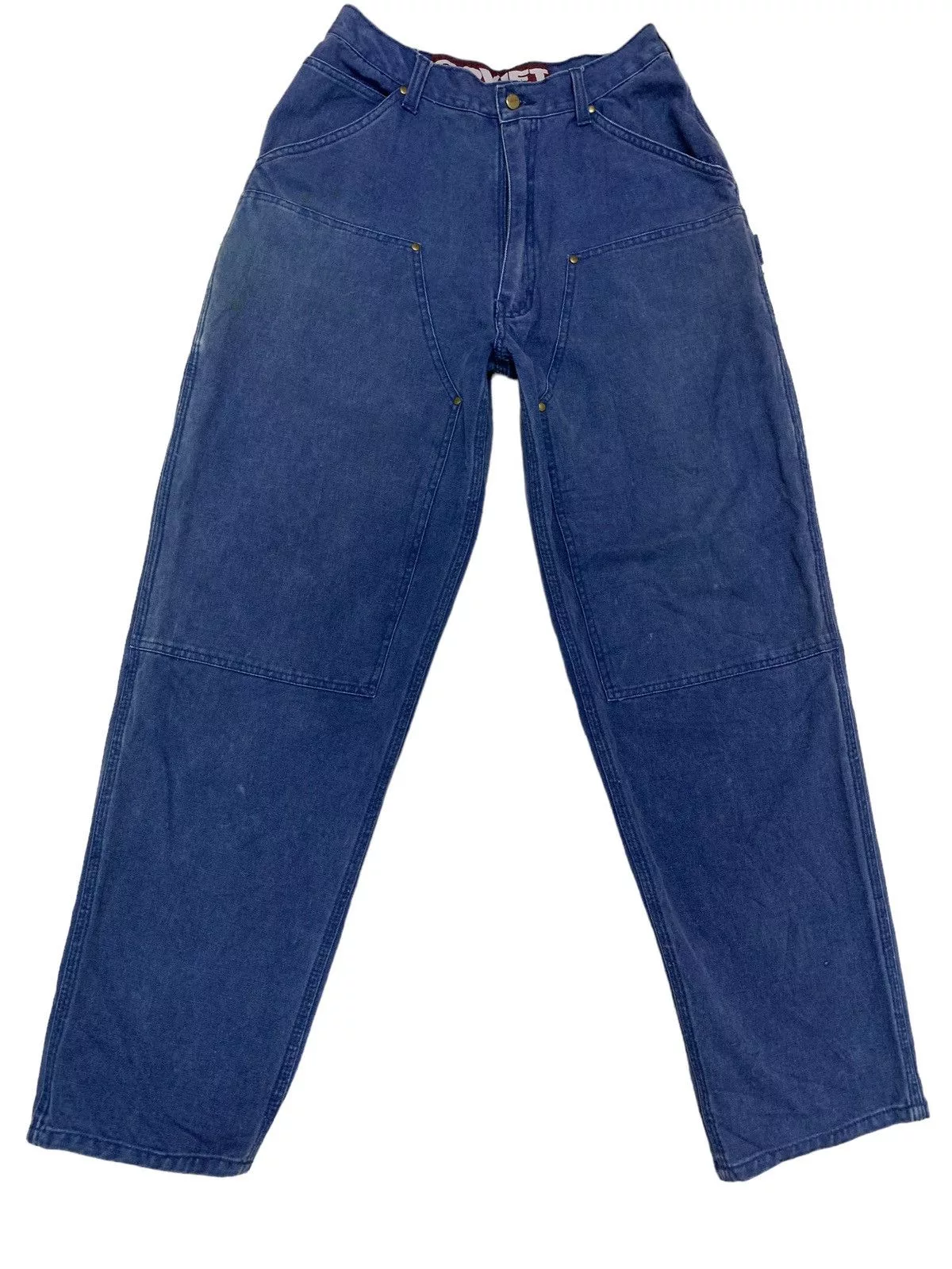 Vintage Casual Pants Vintage SOVIET CARPENTER DOUBLE KNEE PANT Blue Streetwear