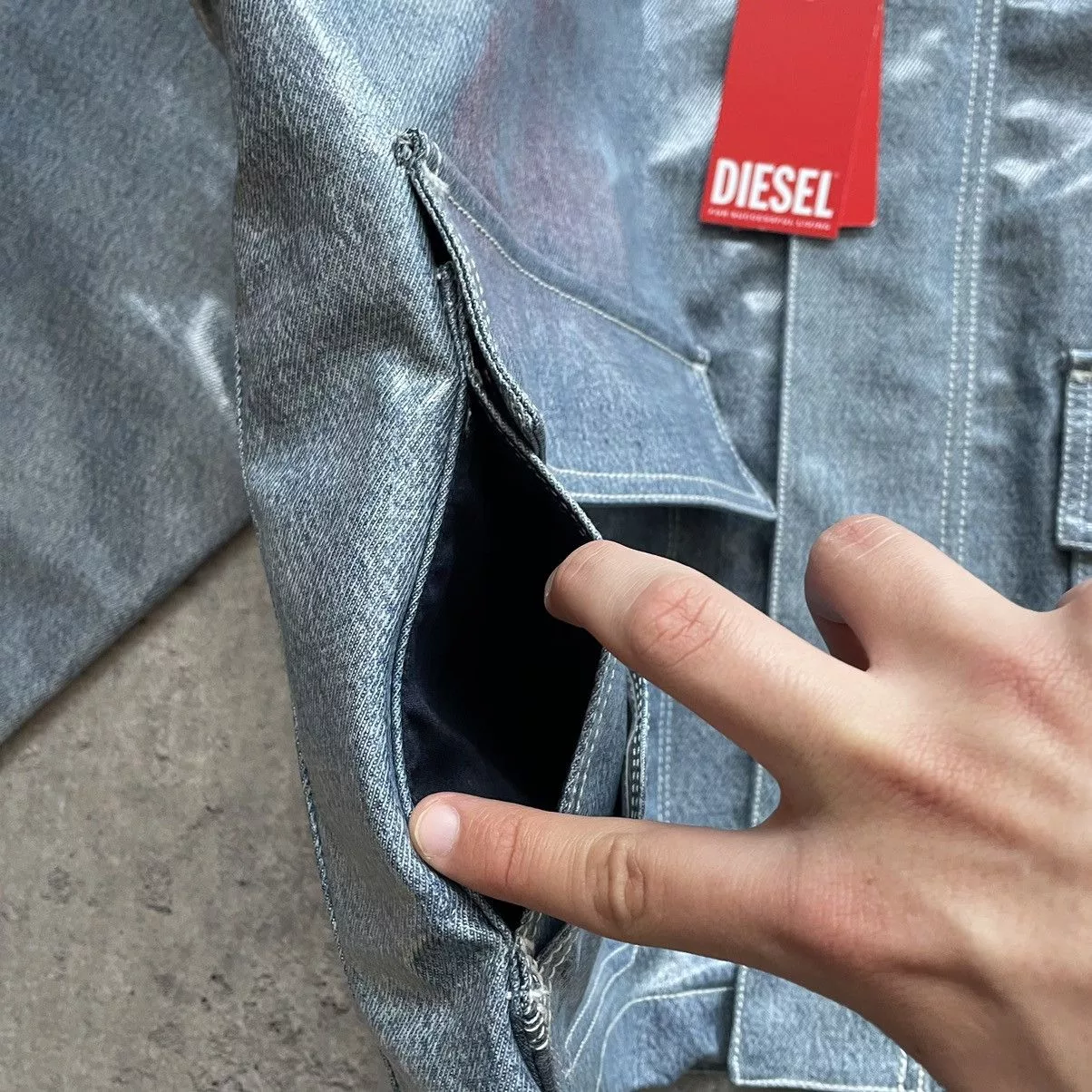 Diesel Raincoats Diesel D-Sury Giacca Raincoat Denim Jacket Blue