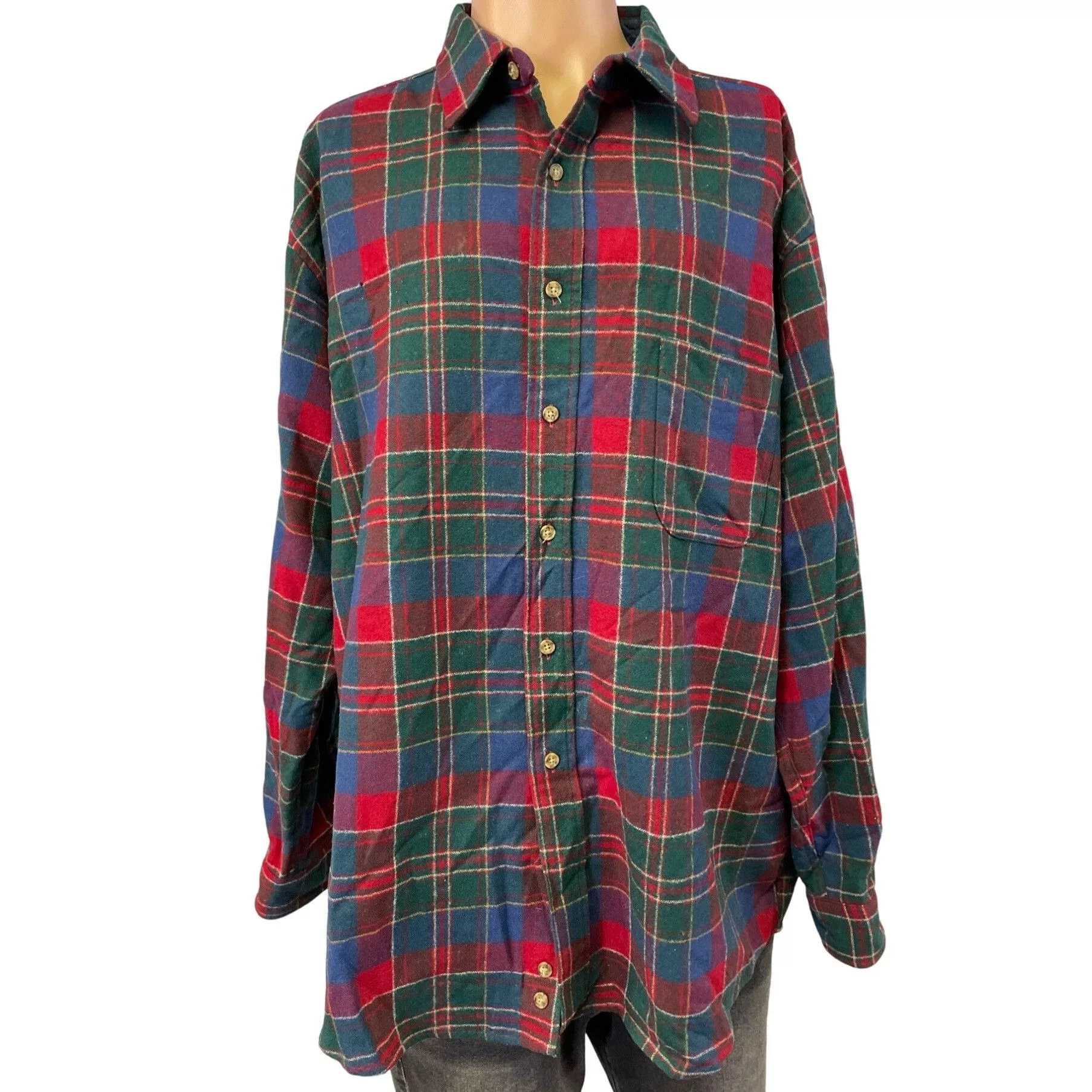 Pendleton Long Sleeve T Shirts Pendleton Men's Red Plaid Wool Long Sleeve Button up Shirt X