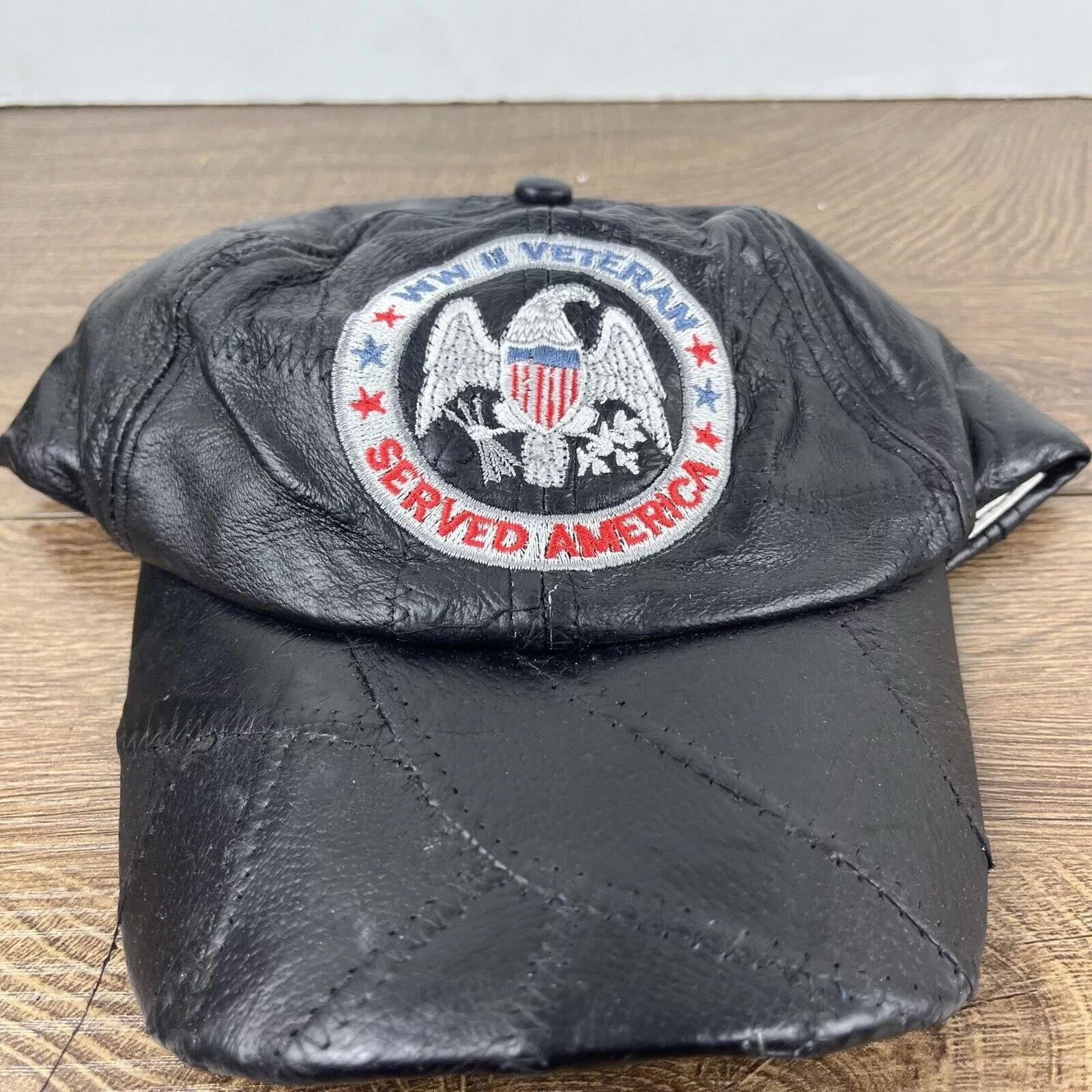 Other Hats Other WWII Veteran Hat World War 2 Vet Black Adjustable Hat Black