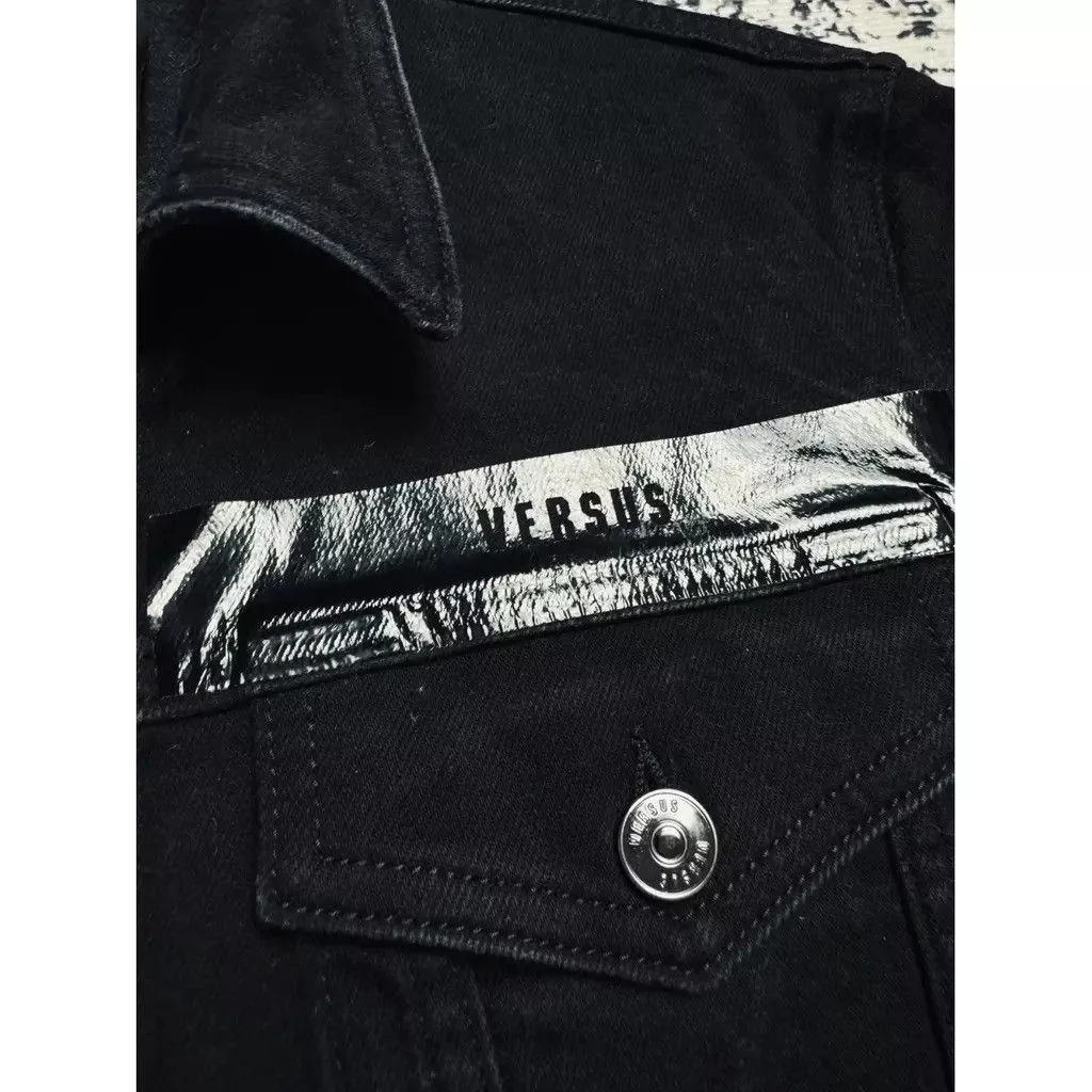 Versus Heavy Coats Versus Versace Denim Jeans Jacket Black Size fit S