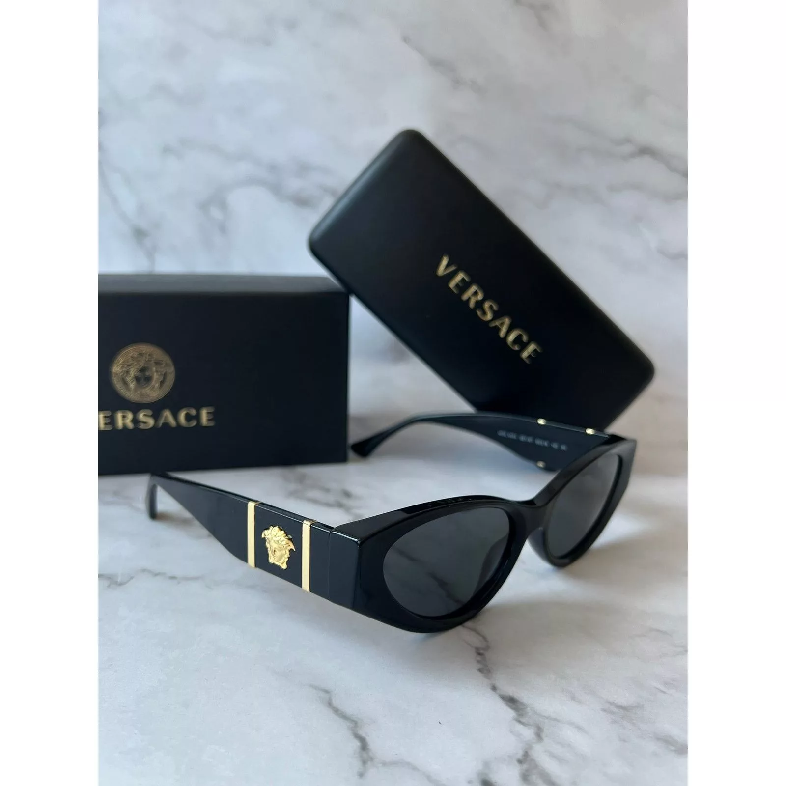 Versace Sunglasses Versace VE4454 Cat Eye Sunglasses in Black