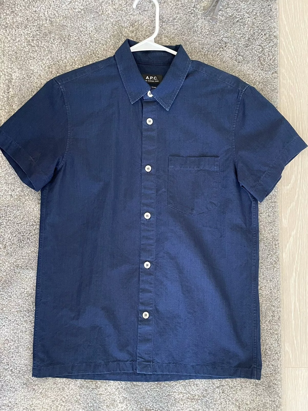 A.P.C. Shirts Button Ups A.P.C. APC indigo shirt short sleeve Purple