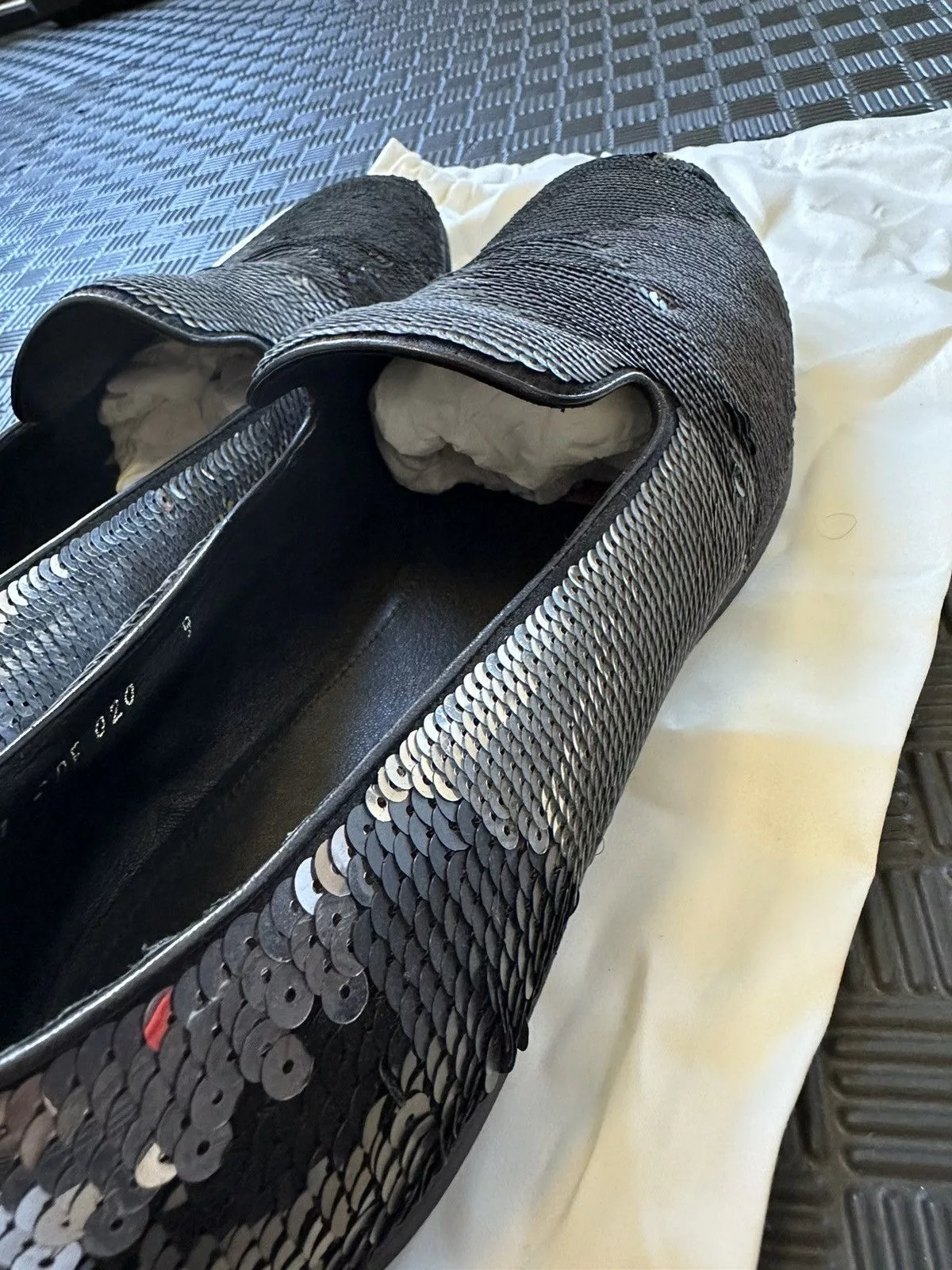 Prada Formal Shoes Sequin Prada loafers Black