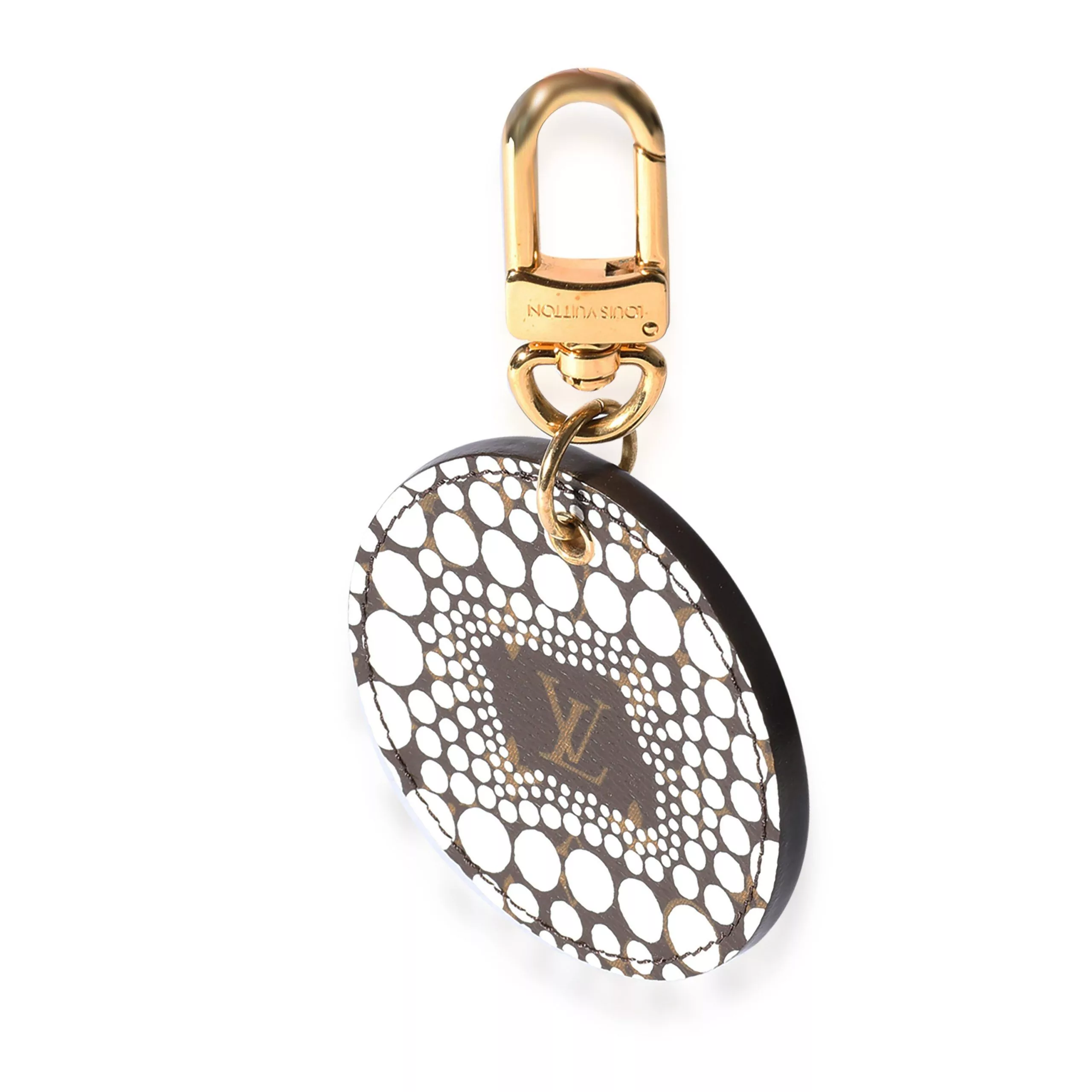 Louis Vuitton Rings Louis Vuitton x Yayoi Kusama White Infinity Dots Monogram Canvas Bag Charm Gold
