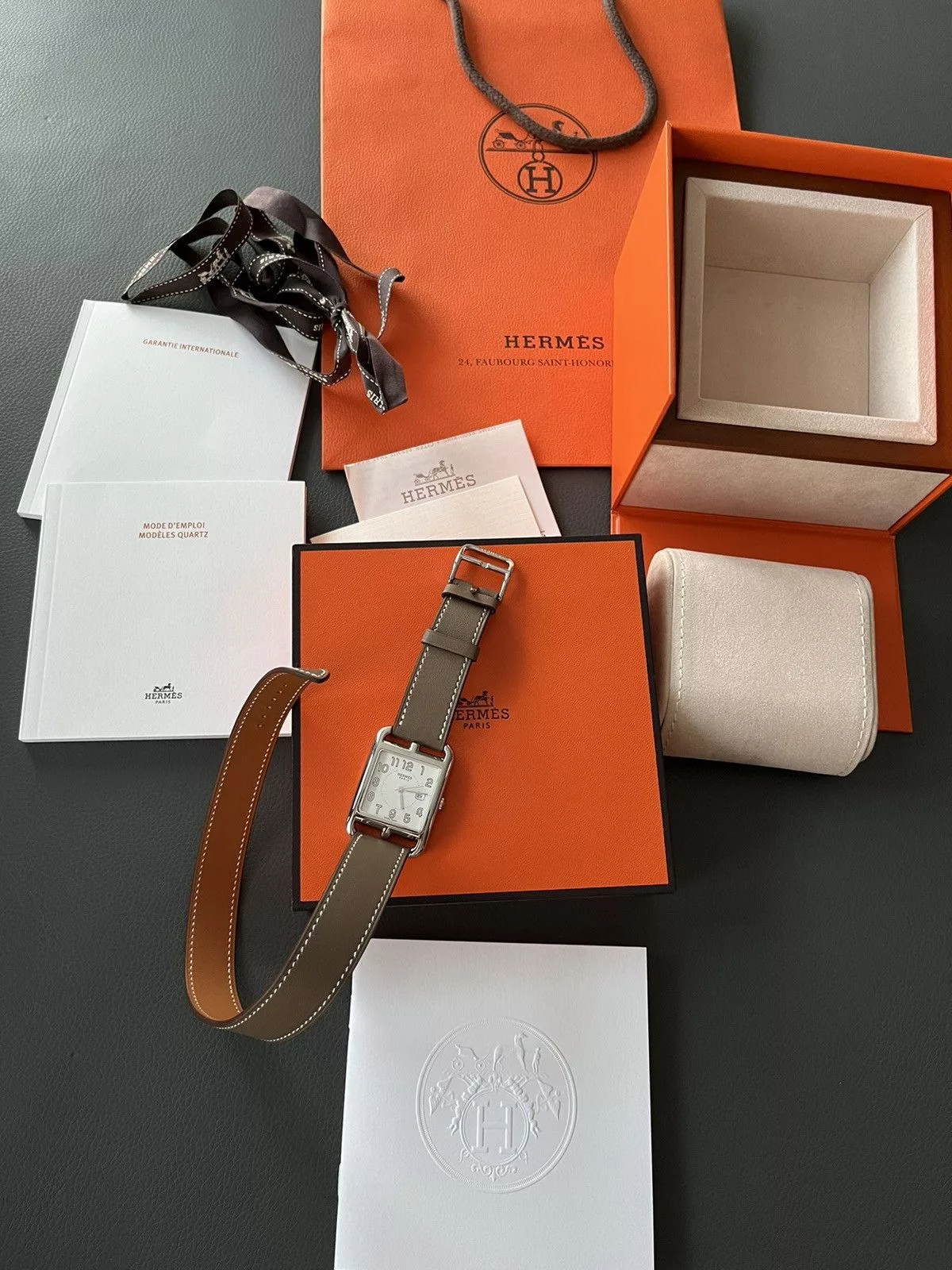 Hermes Watches Brand New Giftable Hermes Classic Cape Cod Large Model Gray