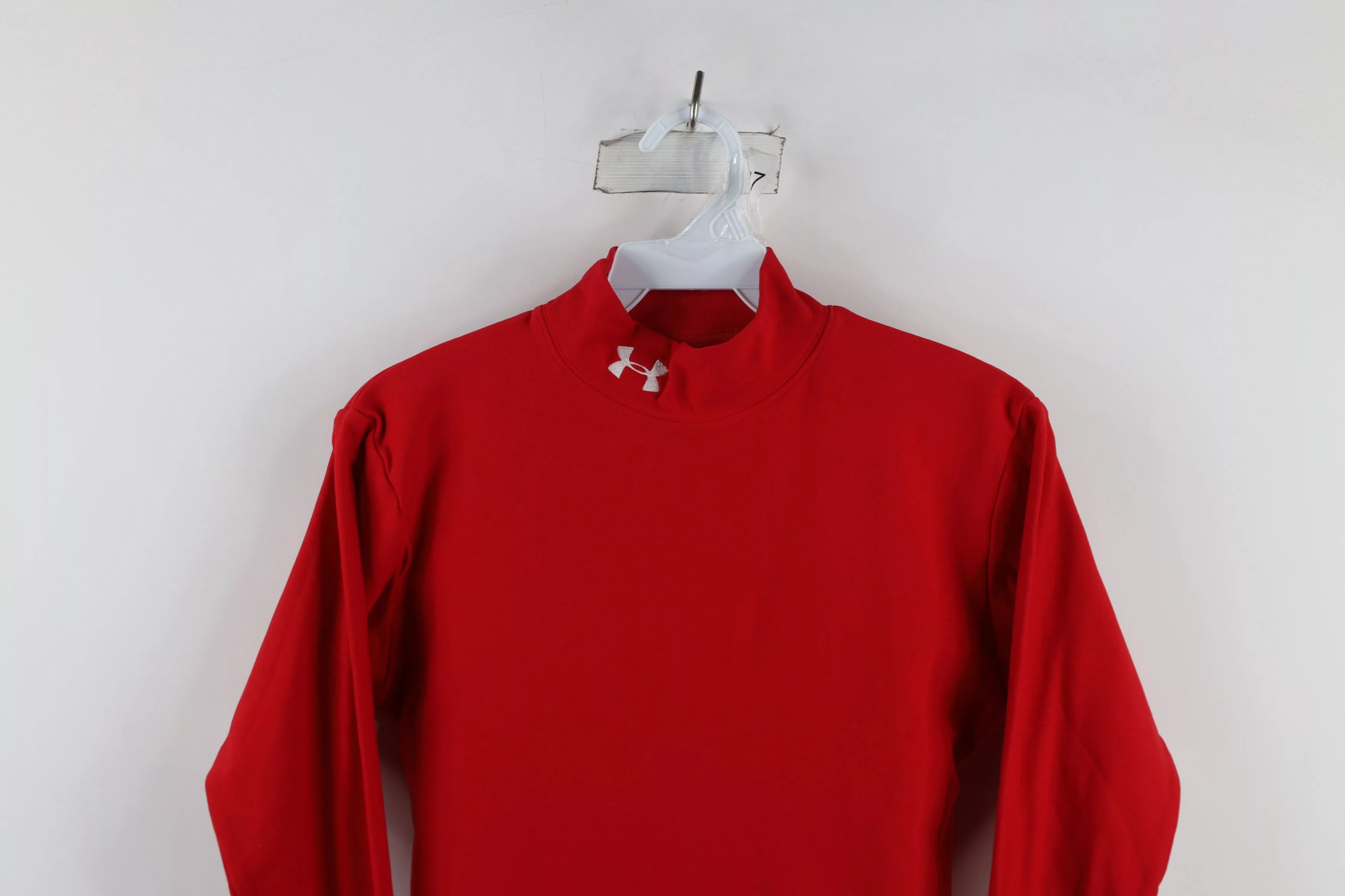 Under Armour Long Sleeve T Shirts Under Armour × Vintage Under Armour Compression Mock Neck Long Sleeve T-Shirt Red