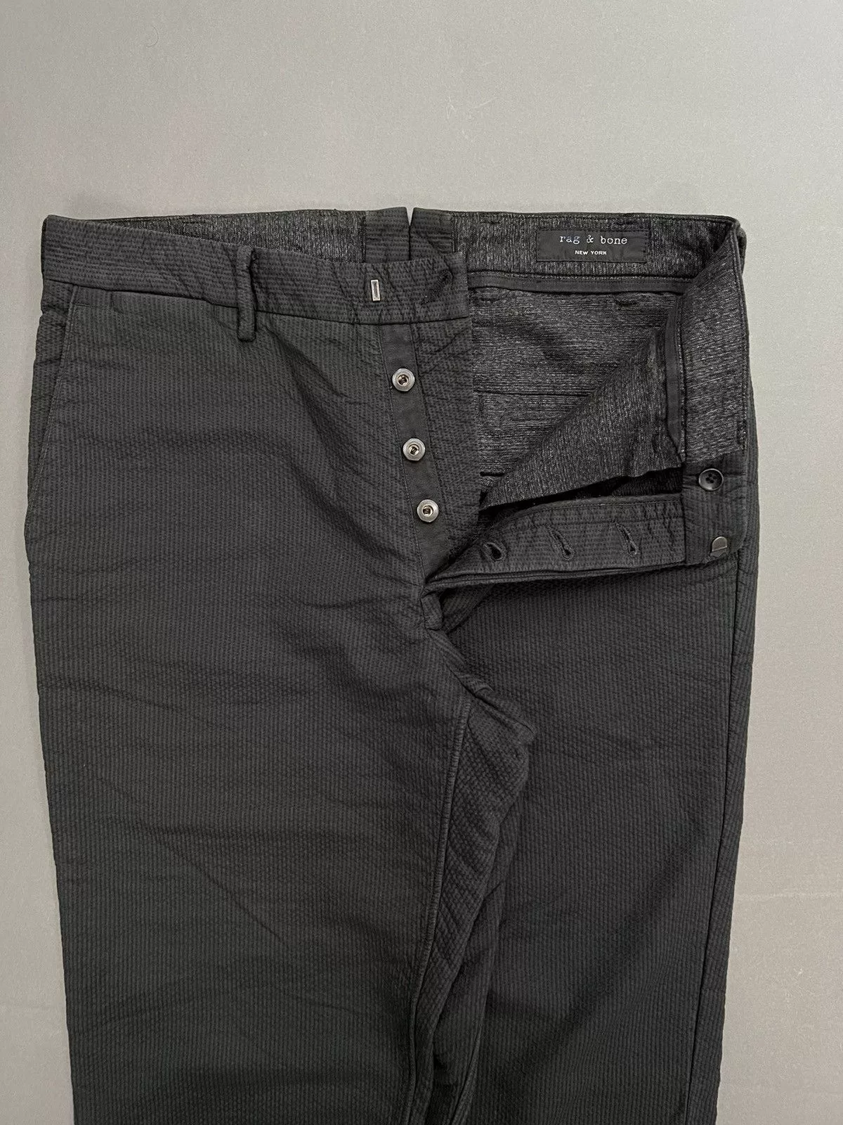 Designer Casual Pants Designer × Rag & Bone Tailored Rare Rag & Bone FULLY Boro Stitched Dress Pants Black Luxury
