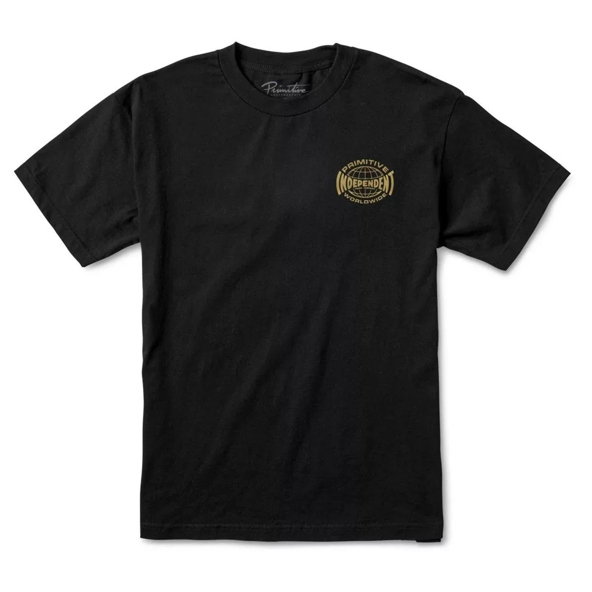 Primitive Short Sleeve T Shirts Primitive Men's X Independent Skateboard Global Tee T-Shirt Black
