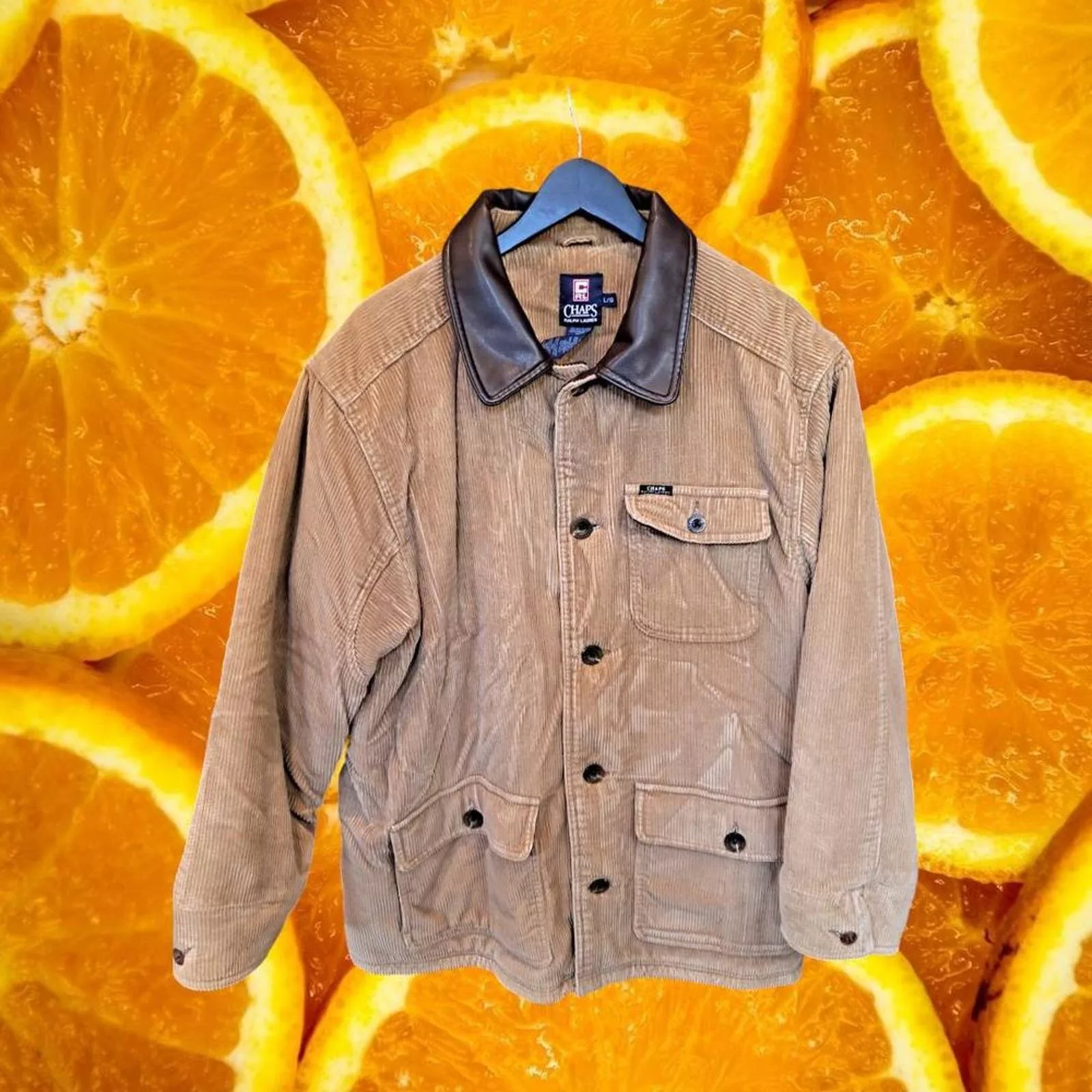 Chaps Light Jackets Chaps‎ Brown Corduroy Chore Jacket Flannel