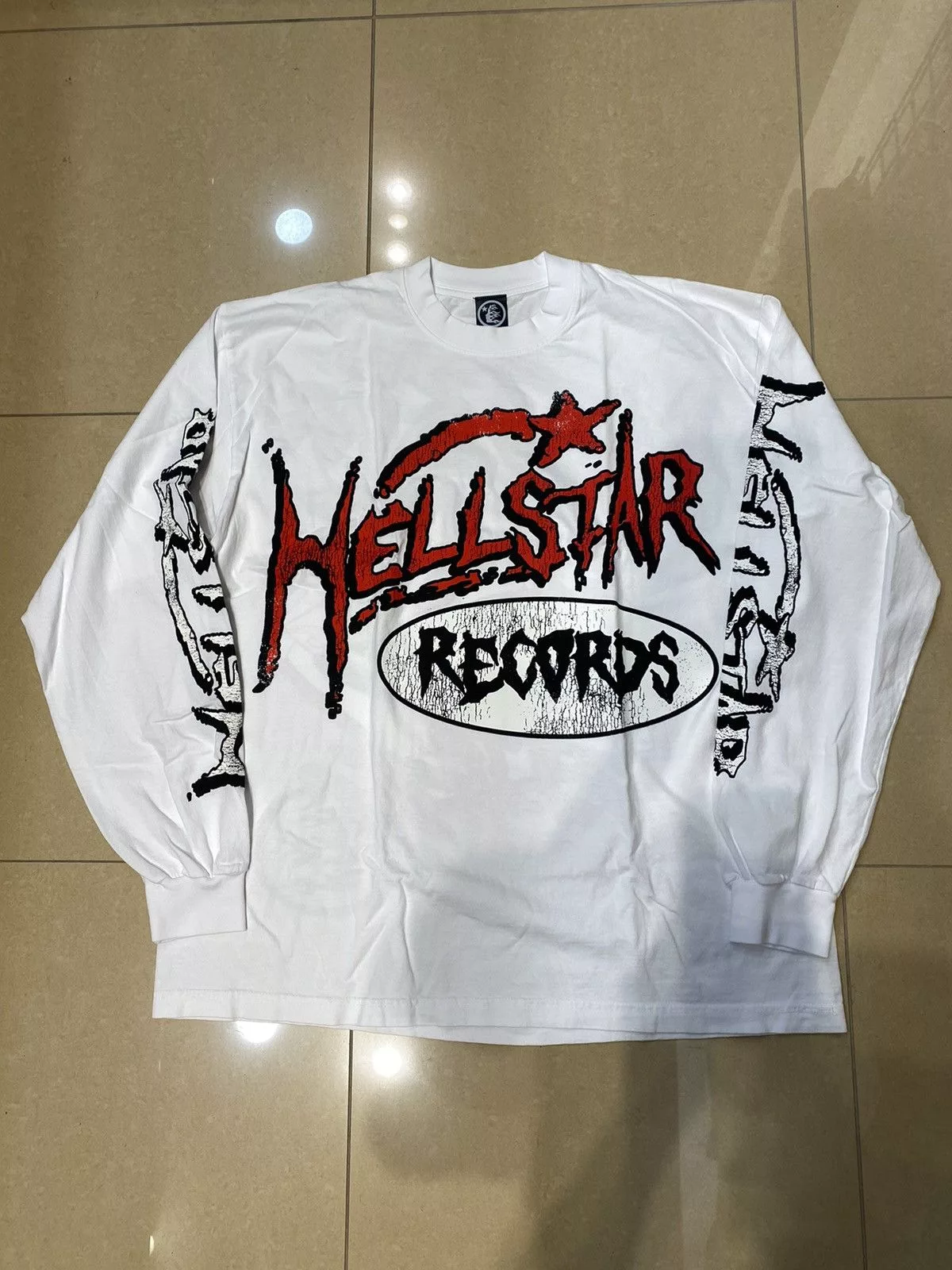 HELLSTAR Long Sleeve T Shirts Hellstar Records Longsleeve Size XL White