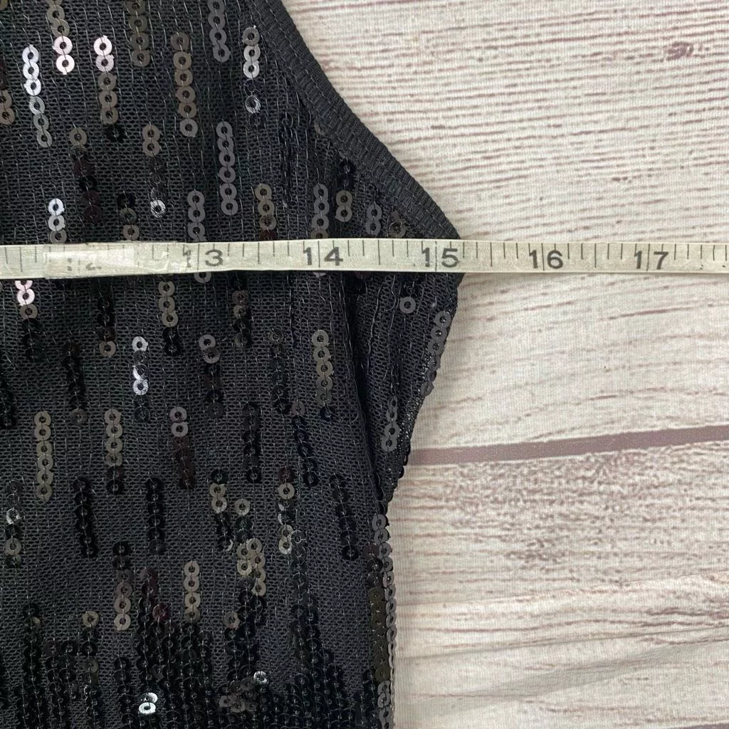 Express Tank Tops Express women M black sequin front ribbed tank top