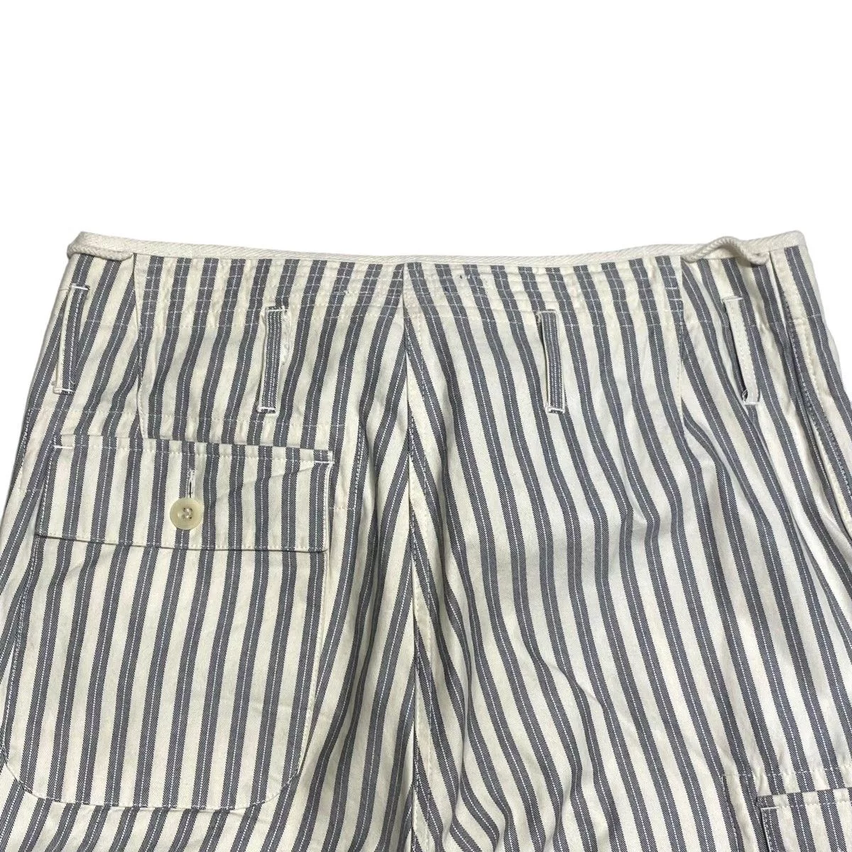 Junya Watanabe Cropped Pants Striped Pattern Adjuster Cotton Gray