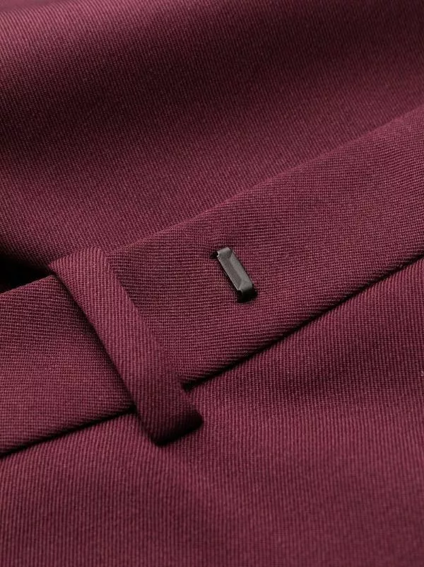 Saint Laurent Paris Pants Saint Laurent Paris o1b1hav110724 Flared Pants in Gabardine in Marroon