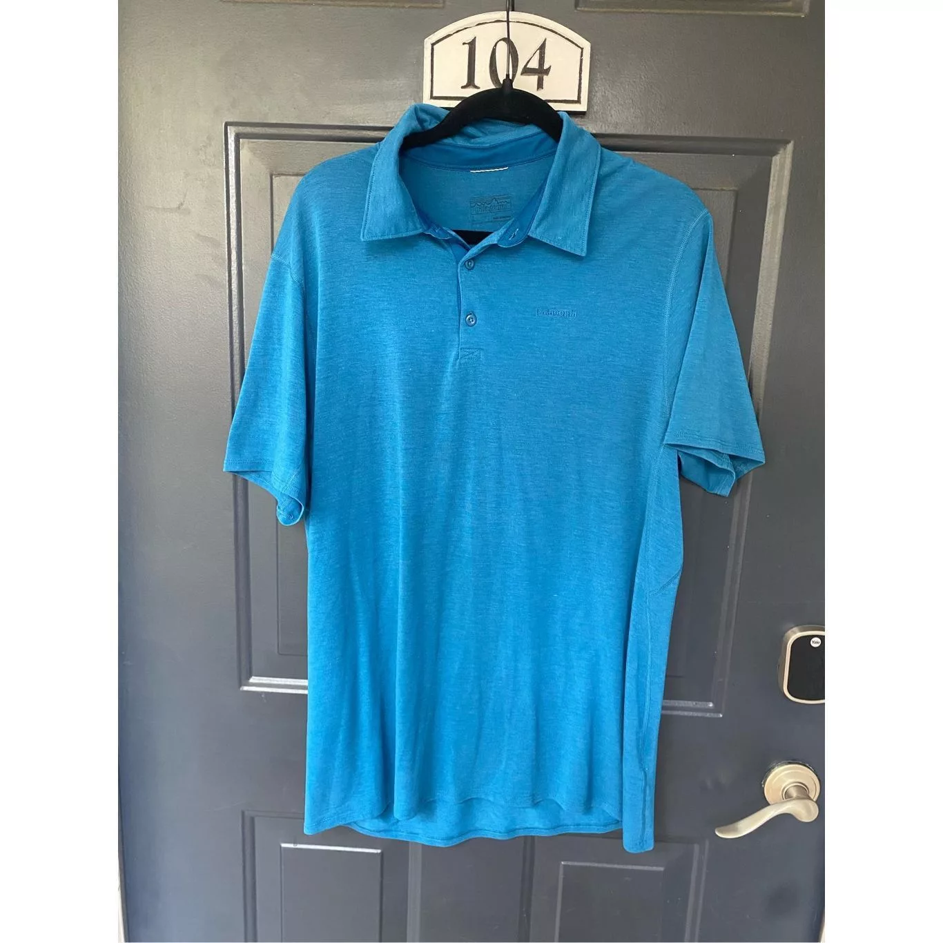 Patagonia Polos Patagonia SOFT Blue Polo Pullover Shirt, Size Large