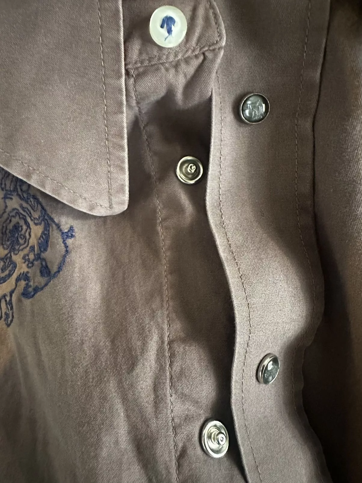 Diesel Button Ups Diesel y2k Brown and blue button up.