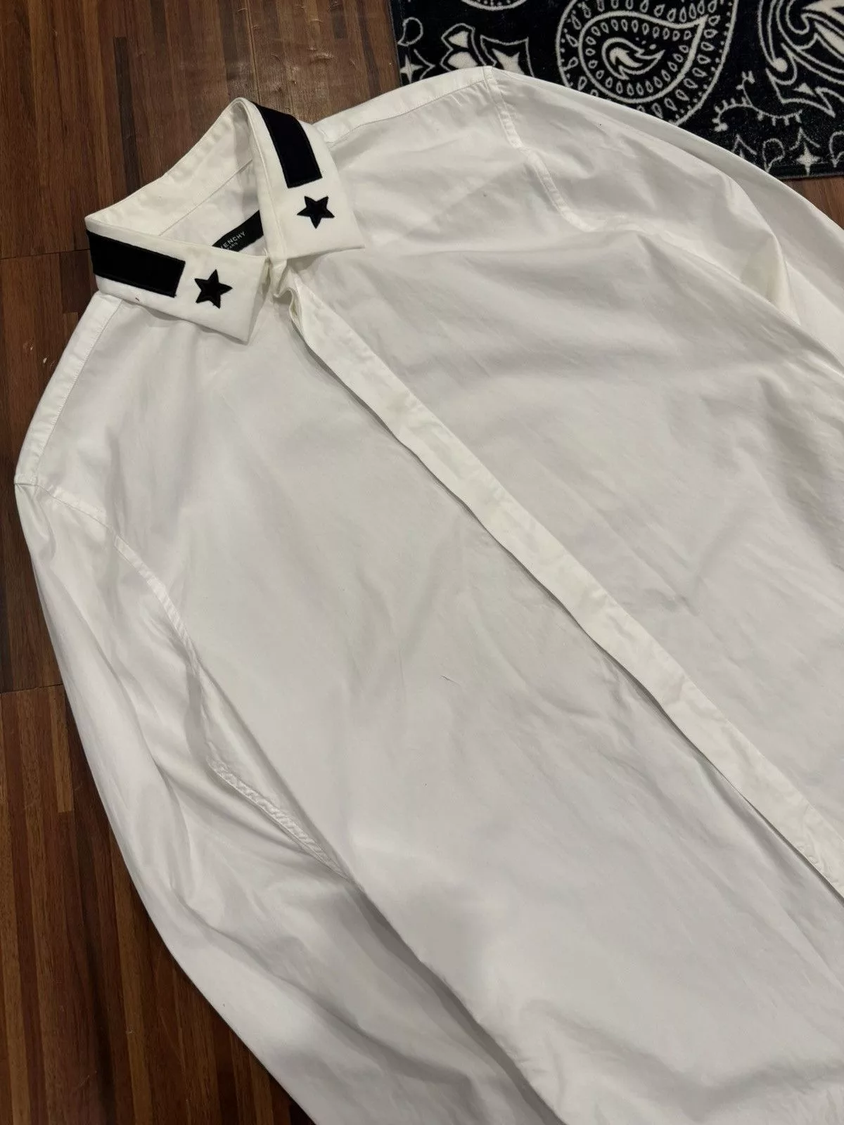 Givenchy Shirts Button Ups Givenchy Star Embroidered Tailored White