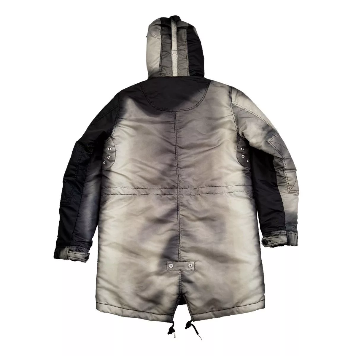 Diesel Parkas DIESEL W-VEDDIN Hooded Parka Jacket- Large - Back Graphic Black