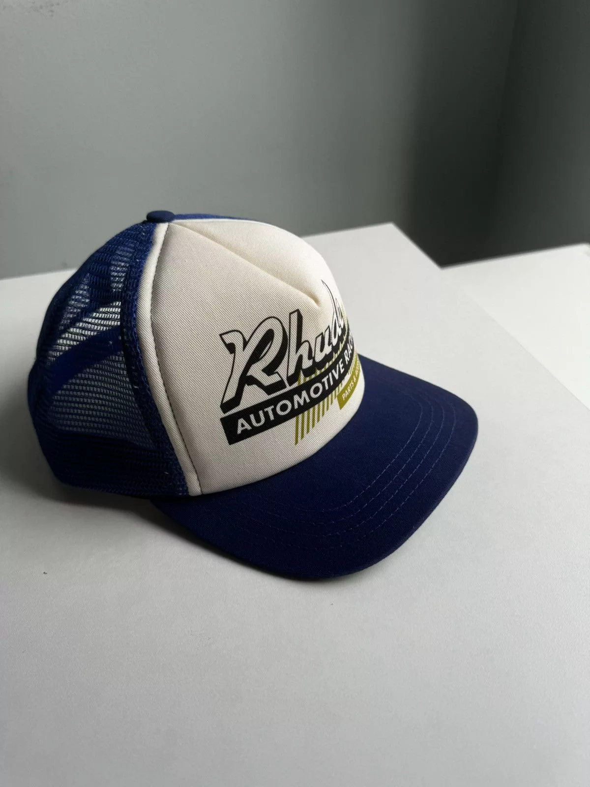 Rhude Hats Rhude Auto Racing Trucker Hat Blue