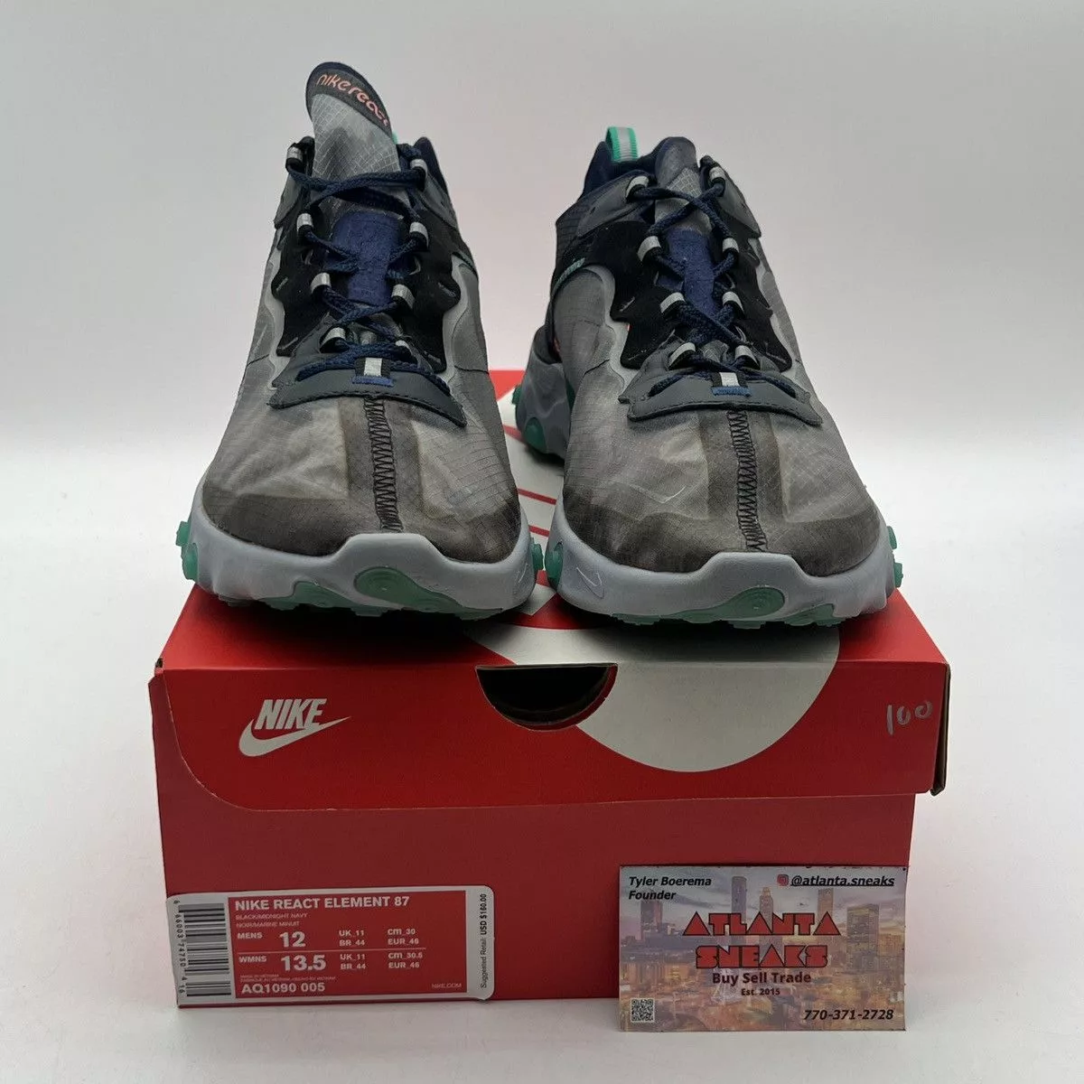 Nike Low Top Sneakers Nike React element 87 Neptune green Blue