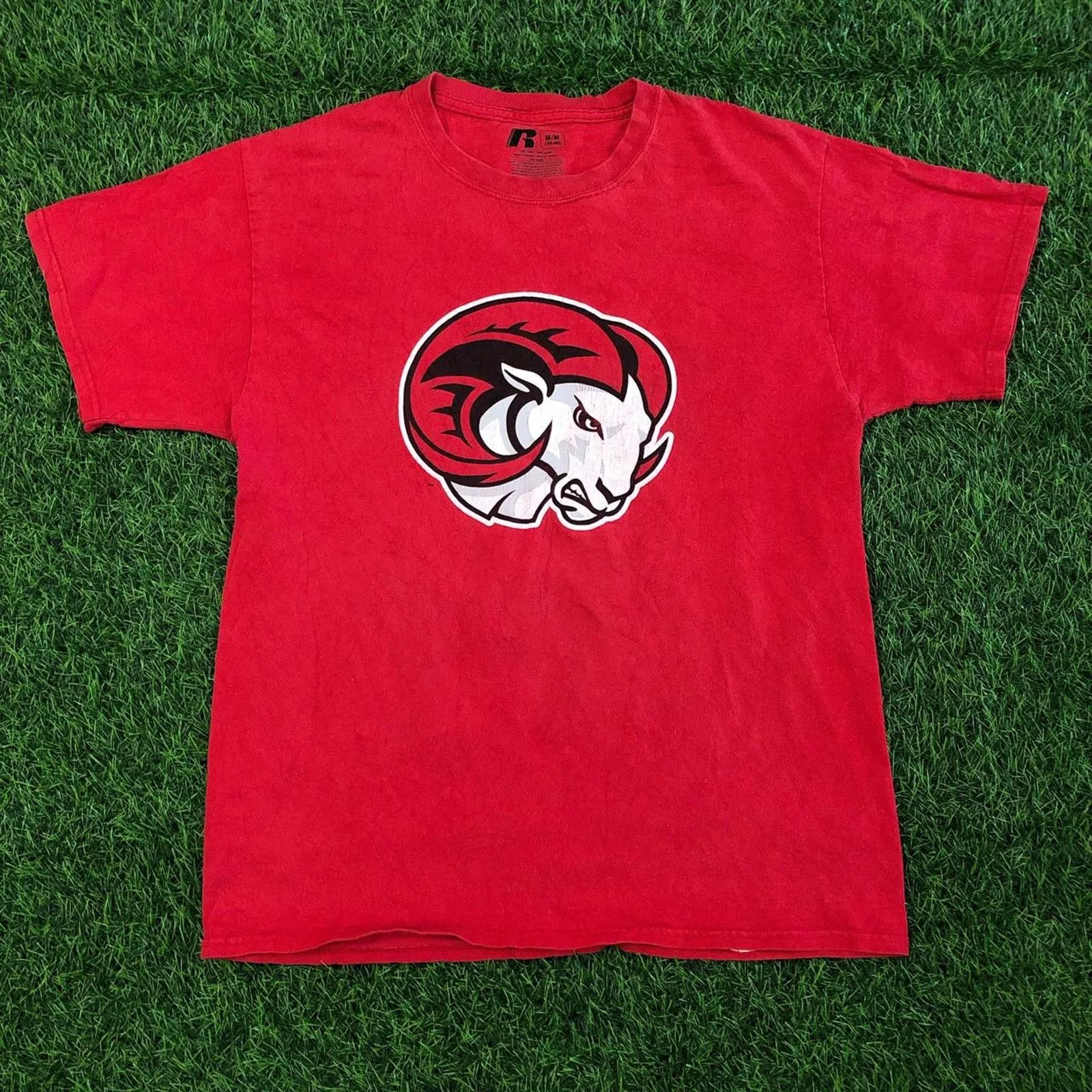 Russell Athletic Short Sleeve T Shirts Russell Athletic Mens Red Ram Graphic Tee