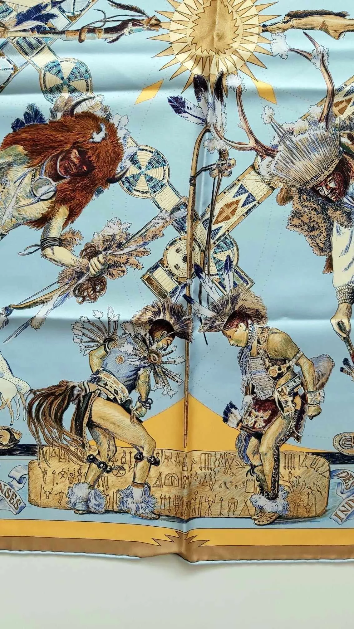 Hermes Scarves Hermes silk scaf "Les Danses des Indiens" Multi