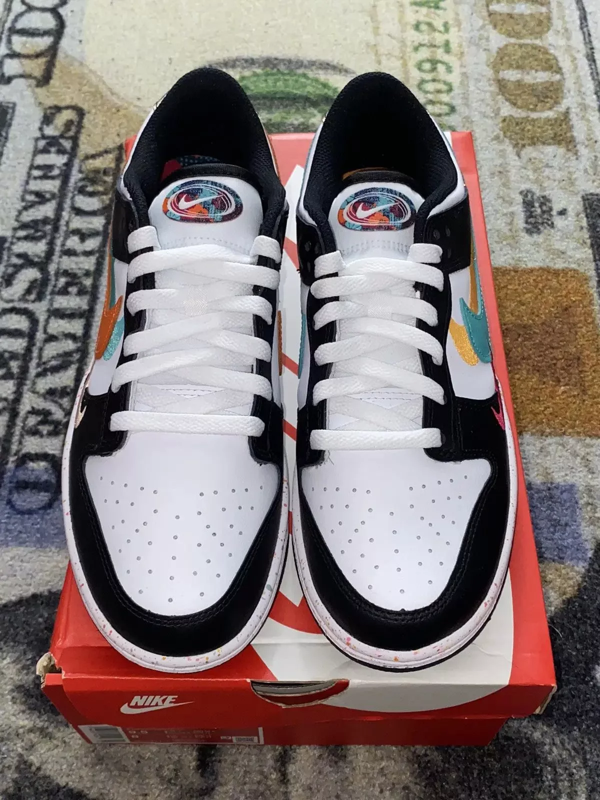 Nike Low Top Sneakers Nike Dunk Low Multiple Swooshes White Washed Teal Black