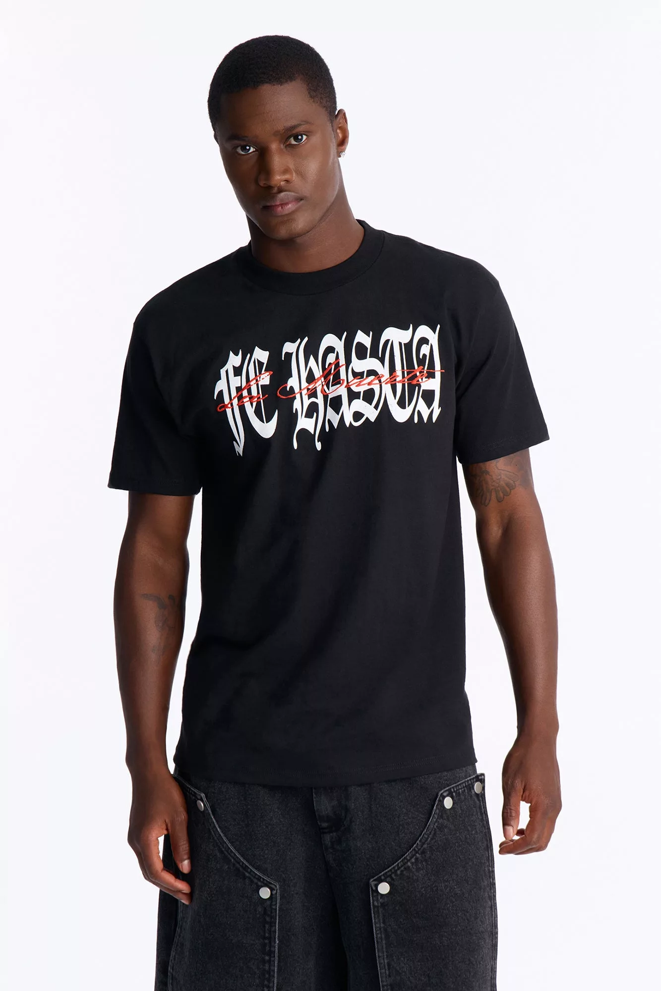 Fe Hasta La Muerte Oversized Short Sleeve Tee - Black