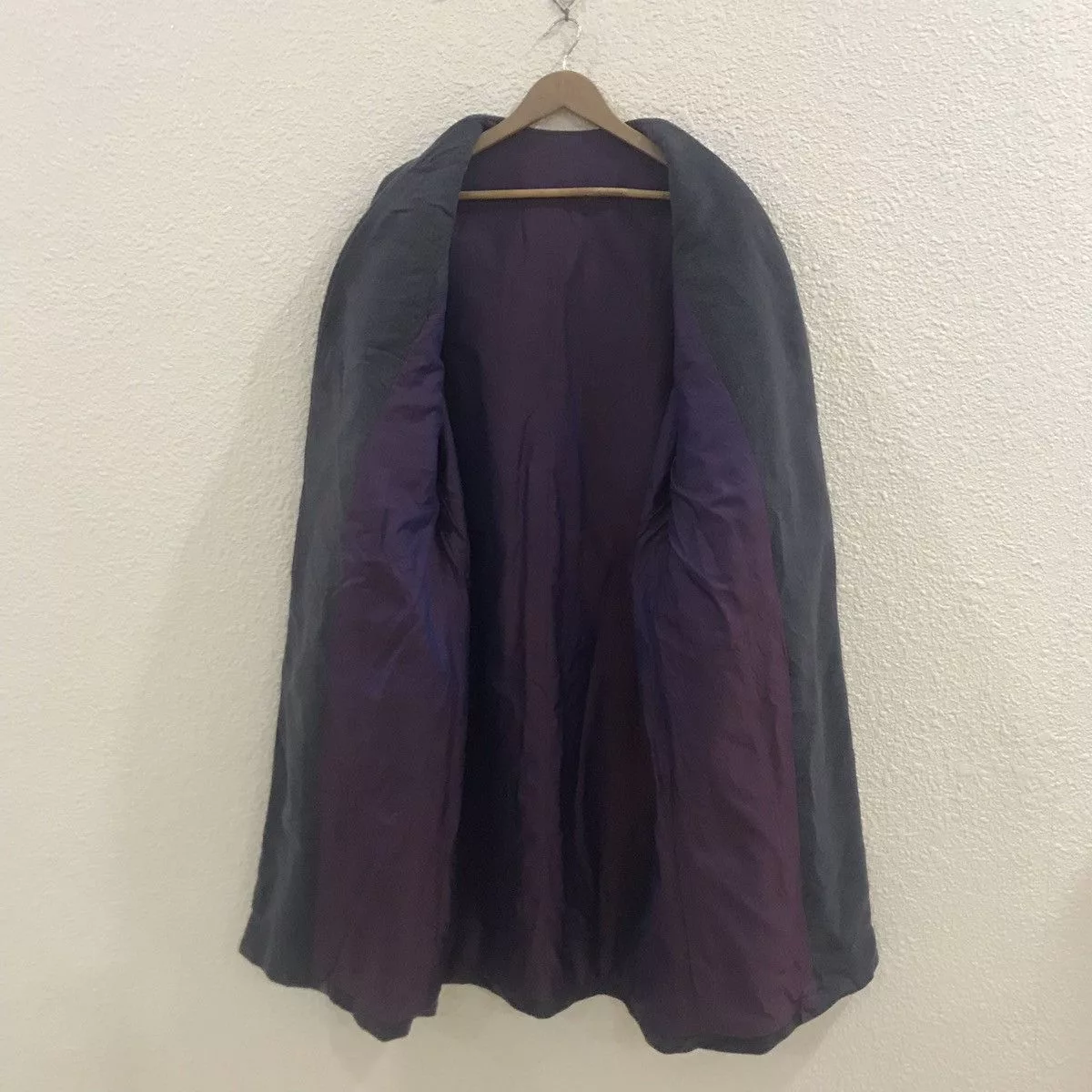 Handmade Light Jackets Handmade × Japanese Brand ✨Kimono/Jacket Wool Leather Logo Nice Design Gray