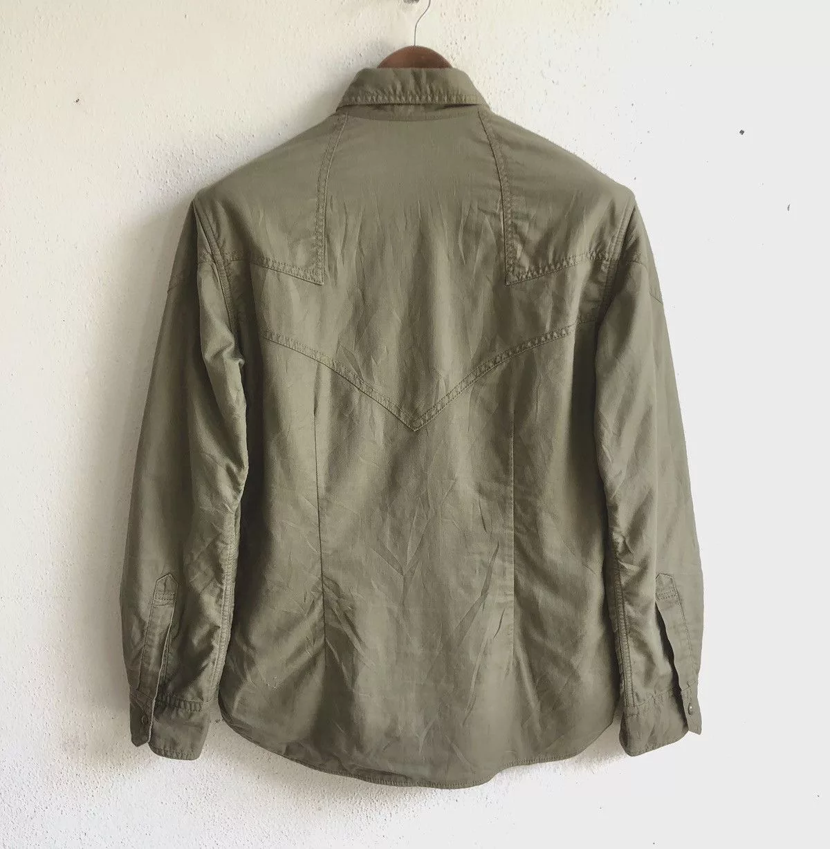 Designer Shirts Button Ups Designer × Japanese Brand BEXIST BOY SCOUT snap button shirts Green