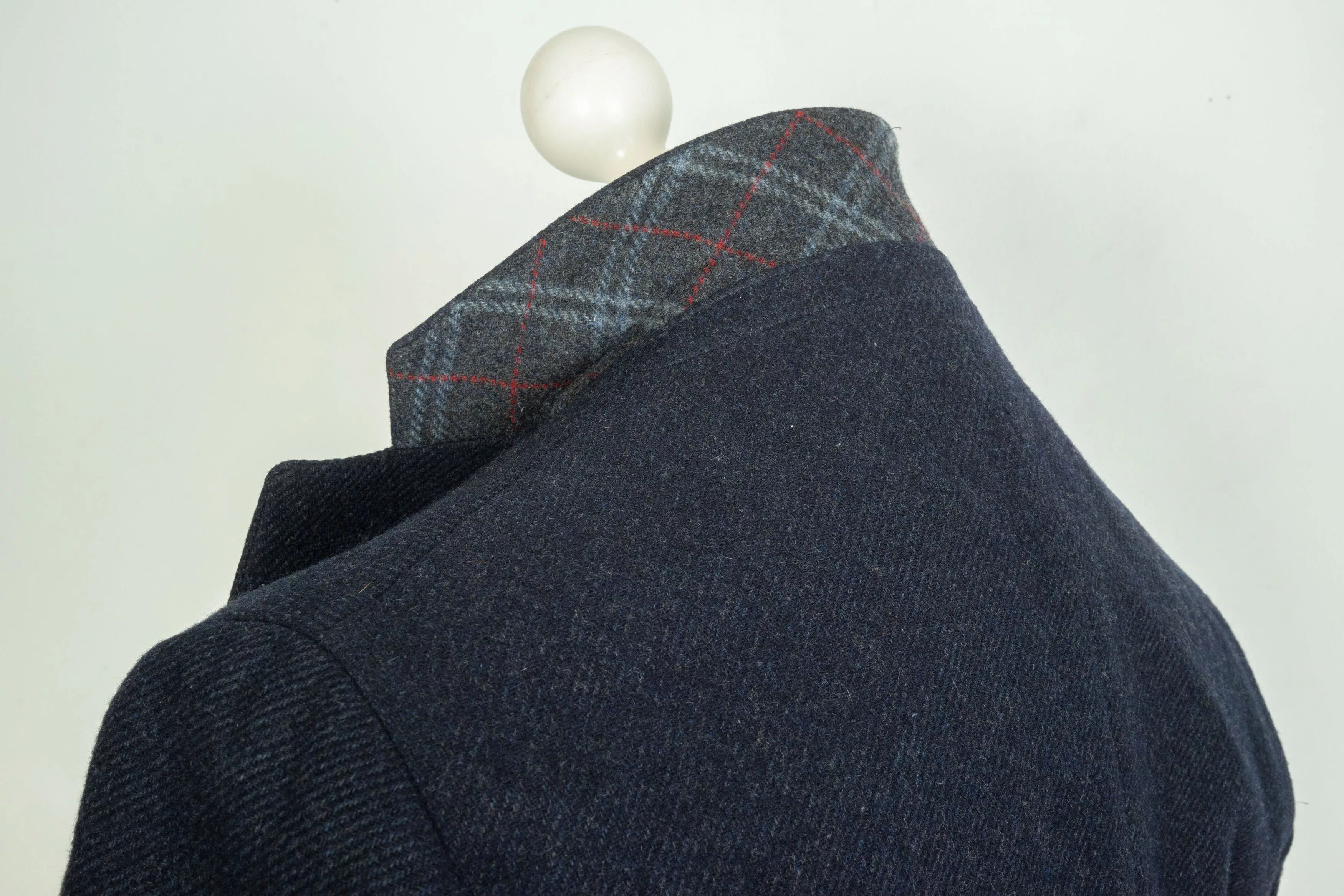 Hackett Heavy Coats Hackett London Wool Navy Blue Coat