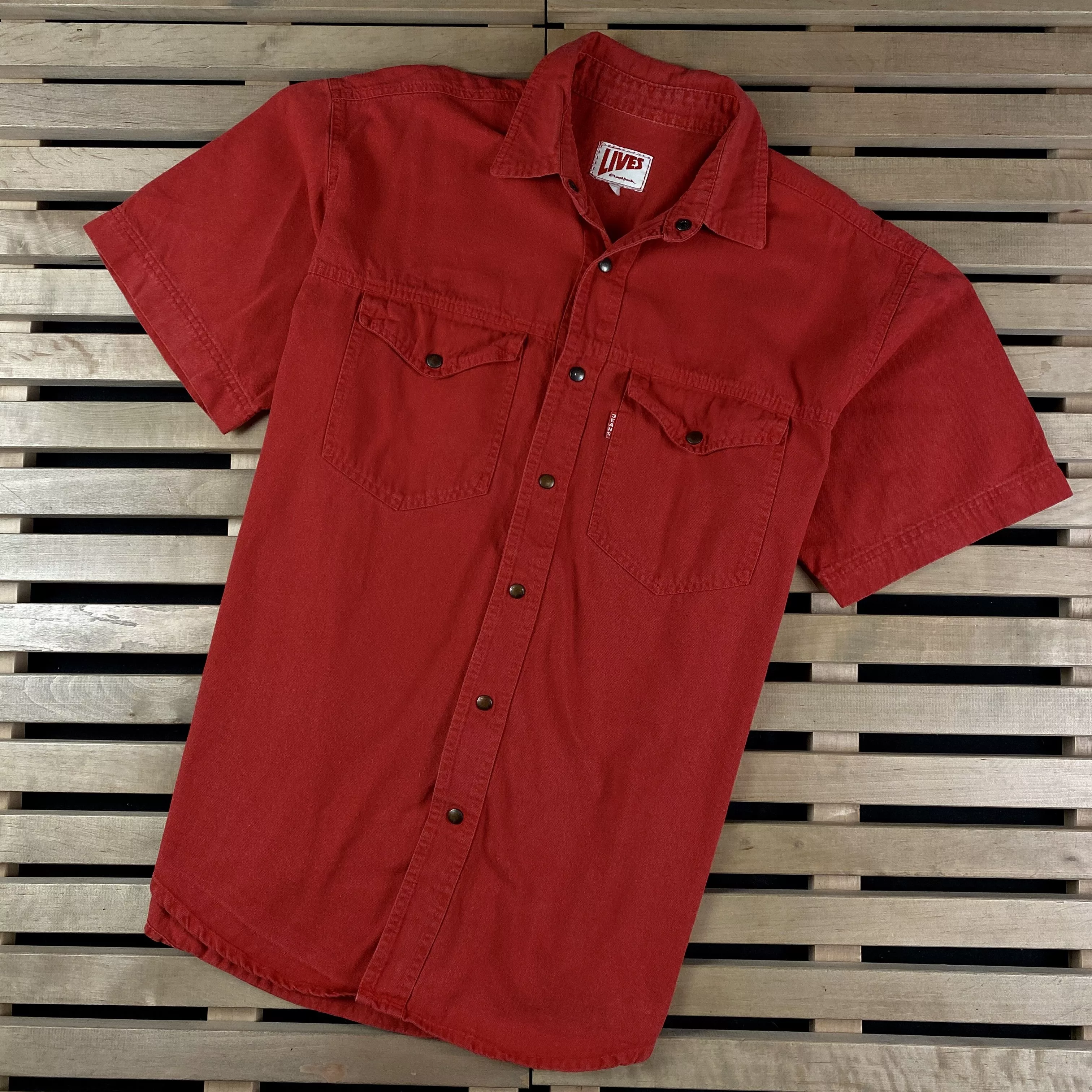 Levi's Shirts Button Ups Levi's × Levi's Vintage Clothing × Vintage Mens Shirt Short Sleeve Levis Vintage Size XL Red