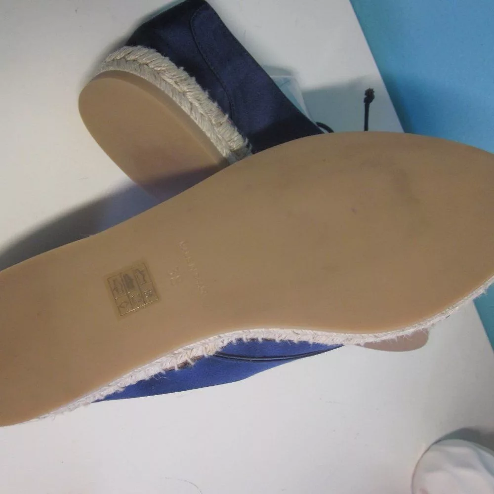 Tabitha Simmons Flats Tabitha Simmons Blue Satin Espadrilles 38 7.5