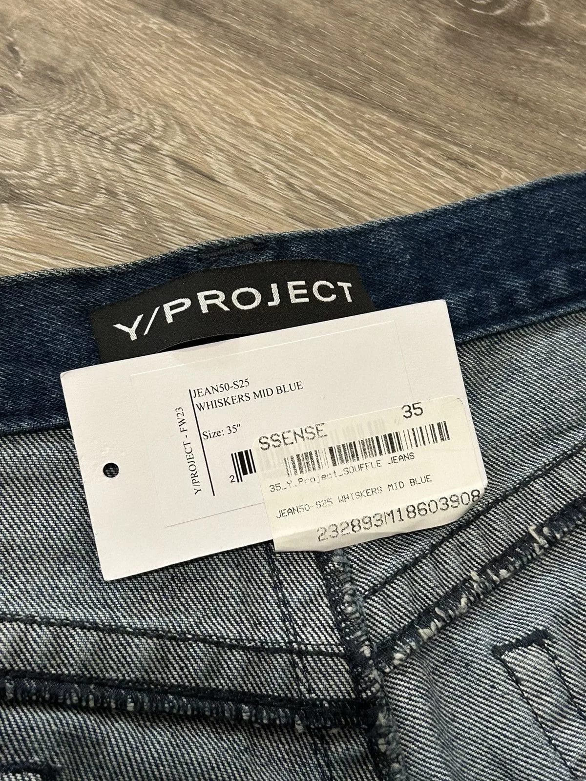Y/Project Denim Y/Project Blue Whisker Souffle Denim Jeans