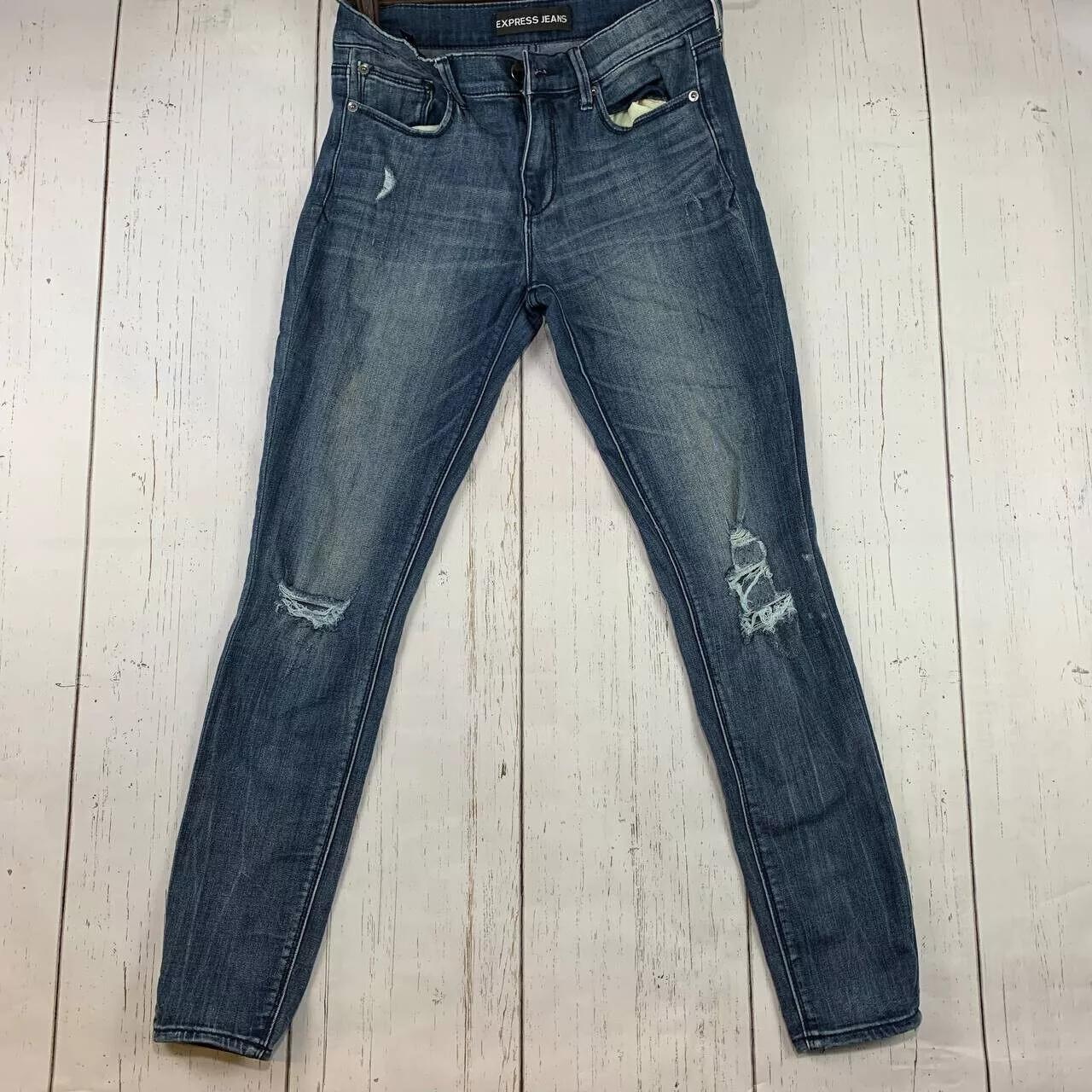 Express Jeans 27.5x28.5 Mid Rise Stretch Jegging Jeans Women Blue