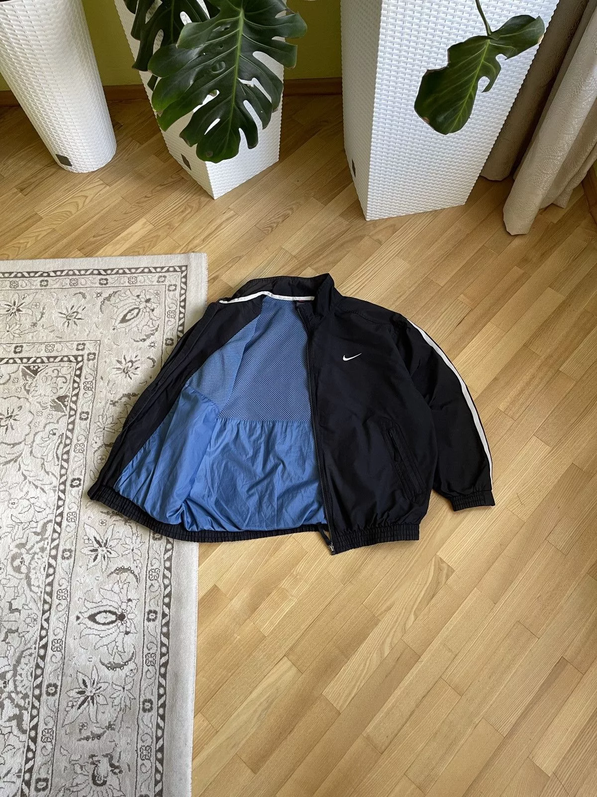 Nike Bombers Nike × Vintage Vintage 90s Nike Drill Light Jacket Black Streetwear