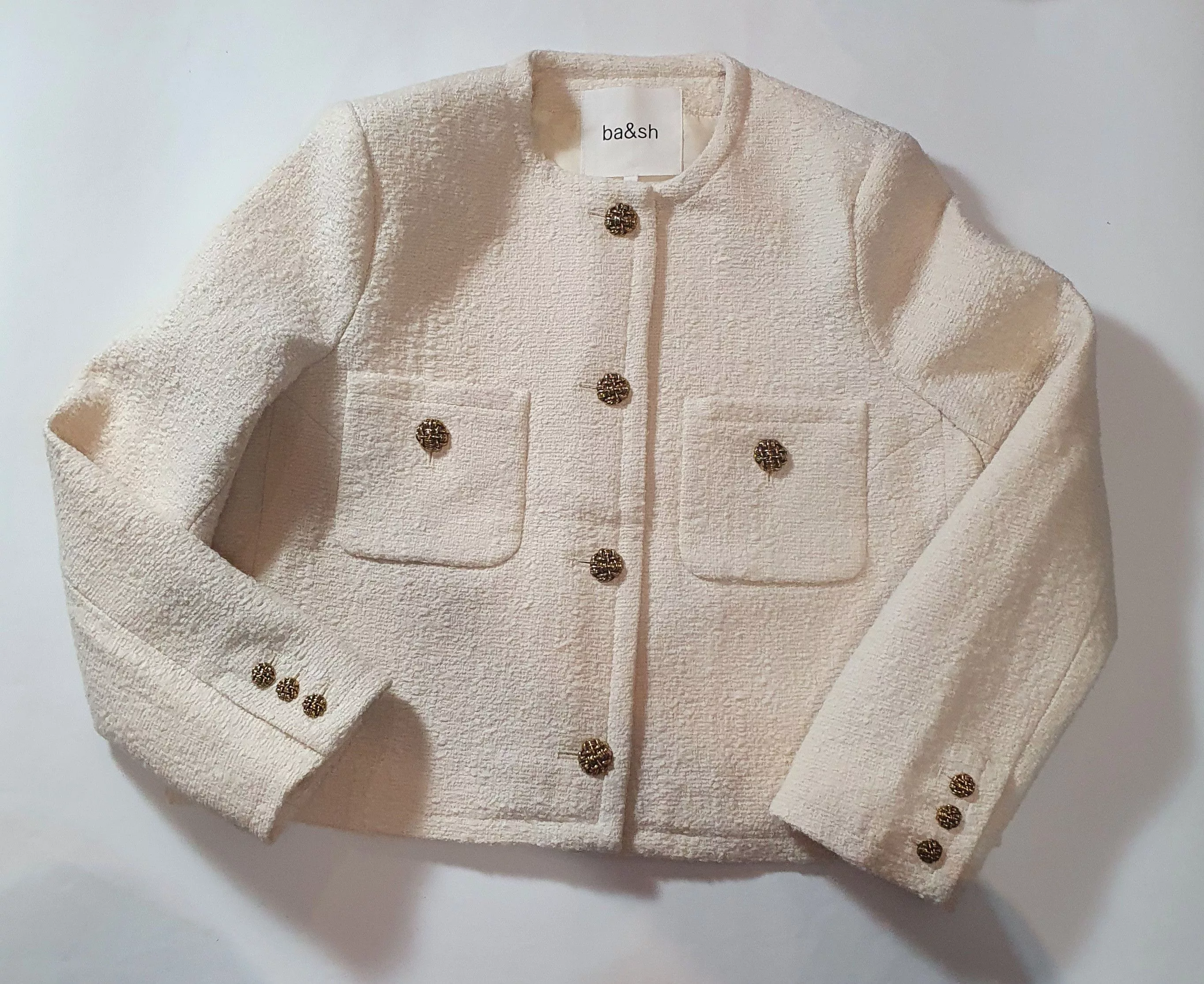 ba&sh Jackets ba&sh Tweed Ecru Jacket Beige