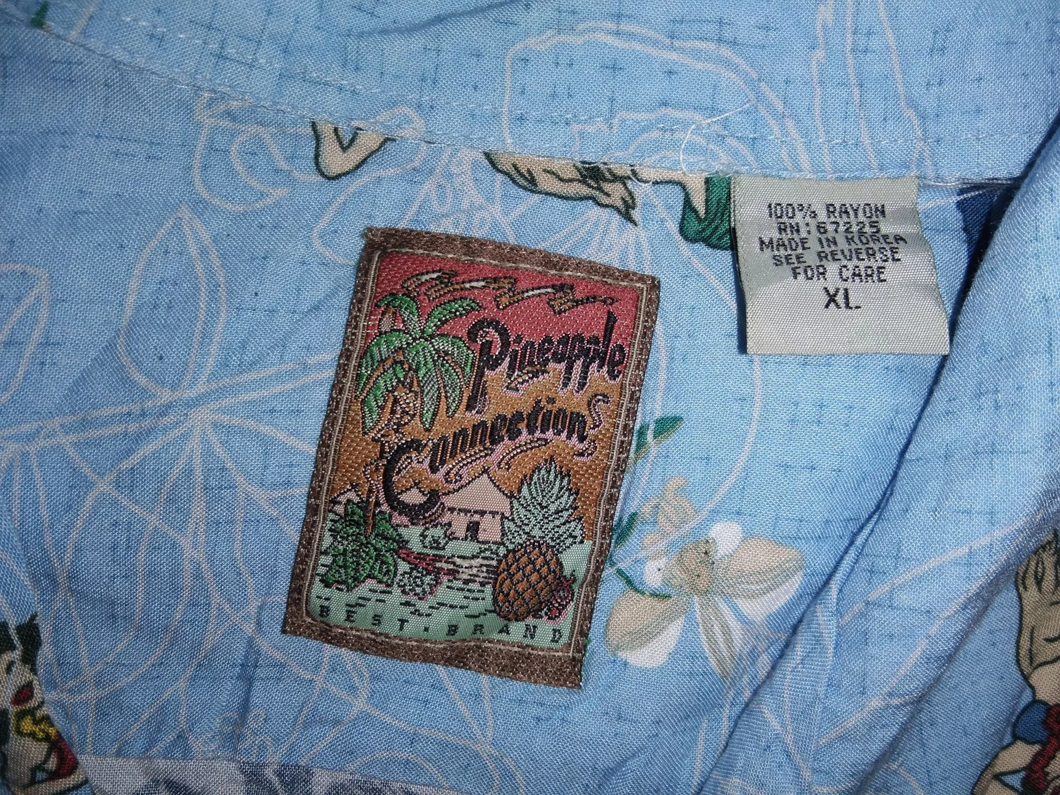 Pineapple Connection Shirts Button Ups Pineapple Connection Hawaii Hawaiian button shirt Blue Vintage
