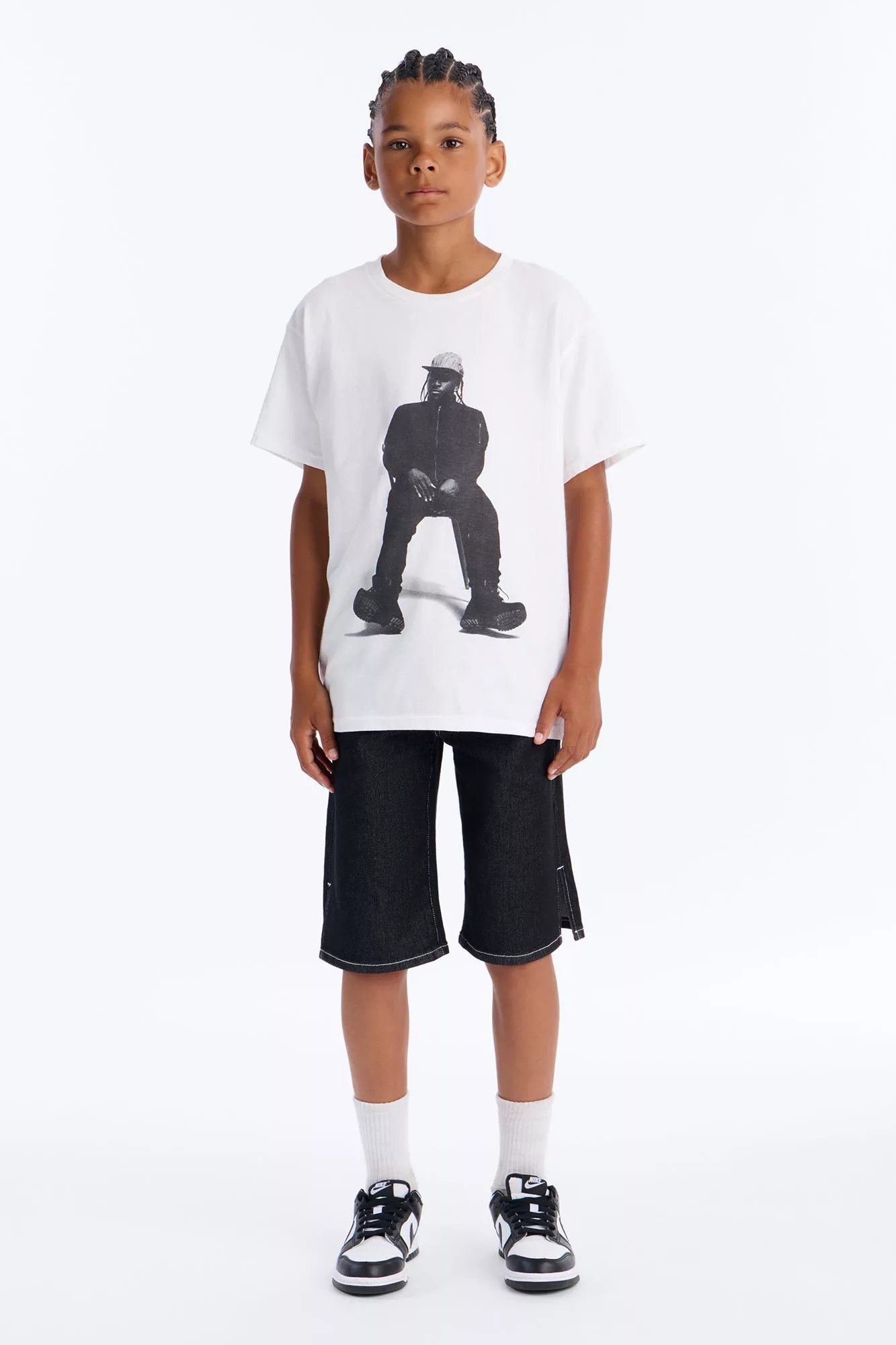 Mini Pusha T Front And Back Graphic Tee - White