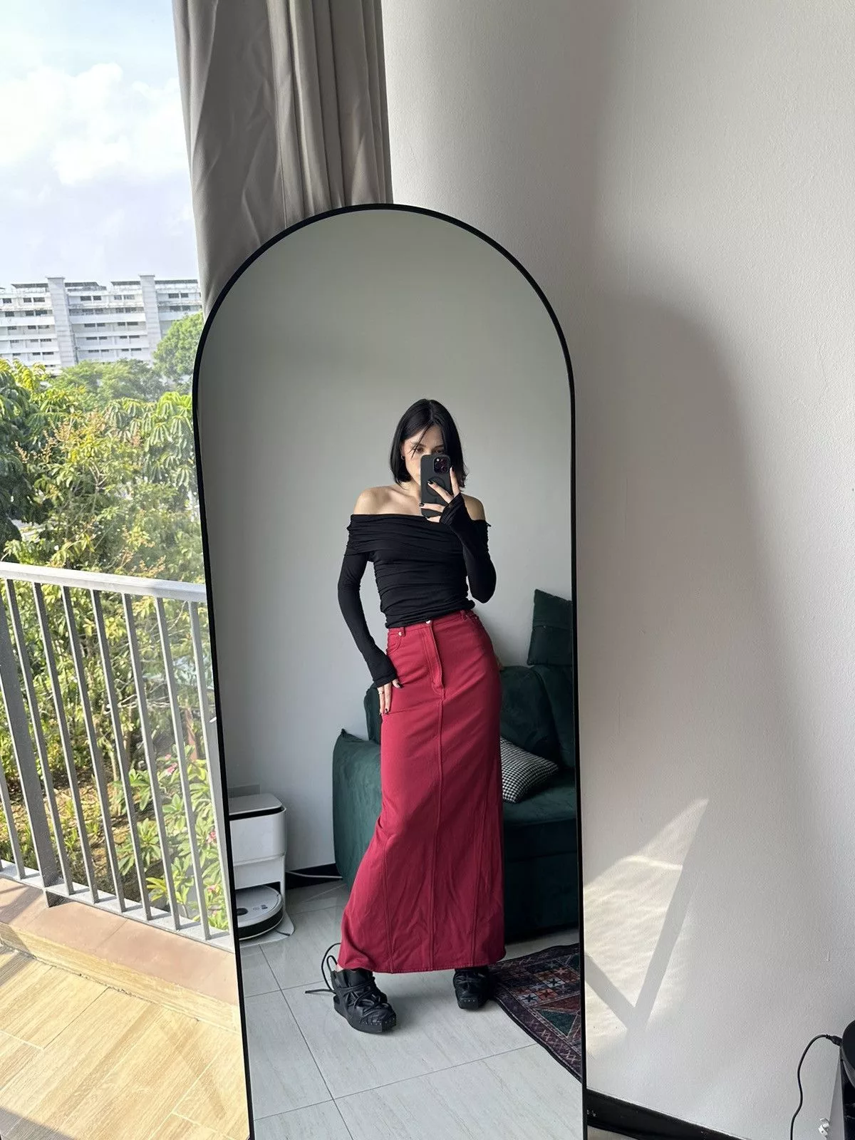 H&M Maxi Skirts H&M skirt HM STUDIO Red