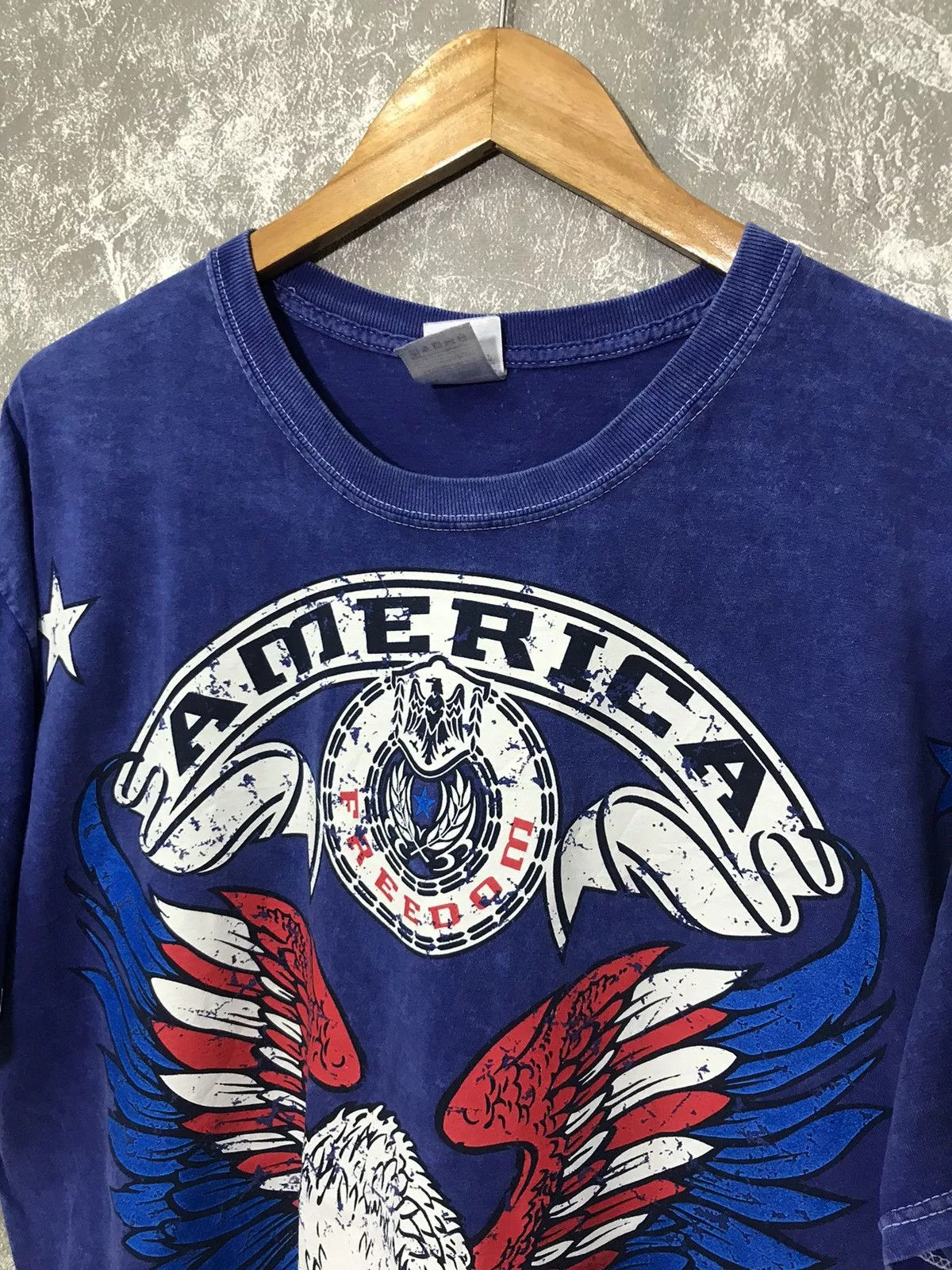 Affliction Short Sleeve T Shirts Affliction × Ed Hardy × Southpole Affliction Eagle Y2K Graphic Tee Blue