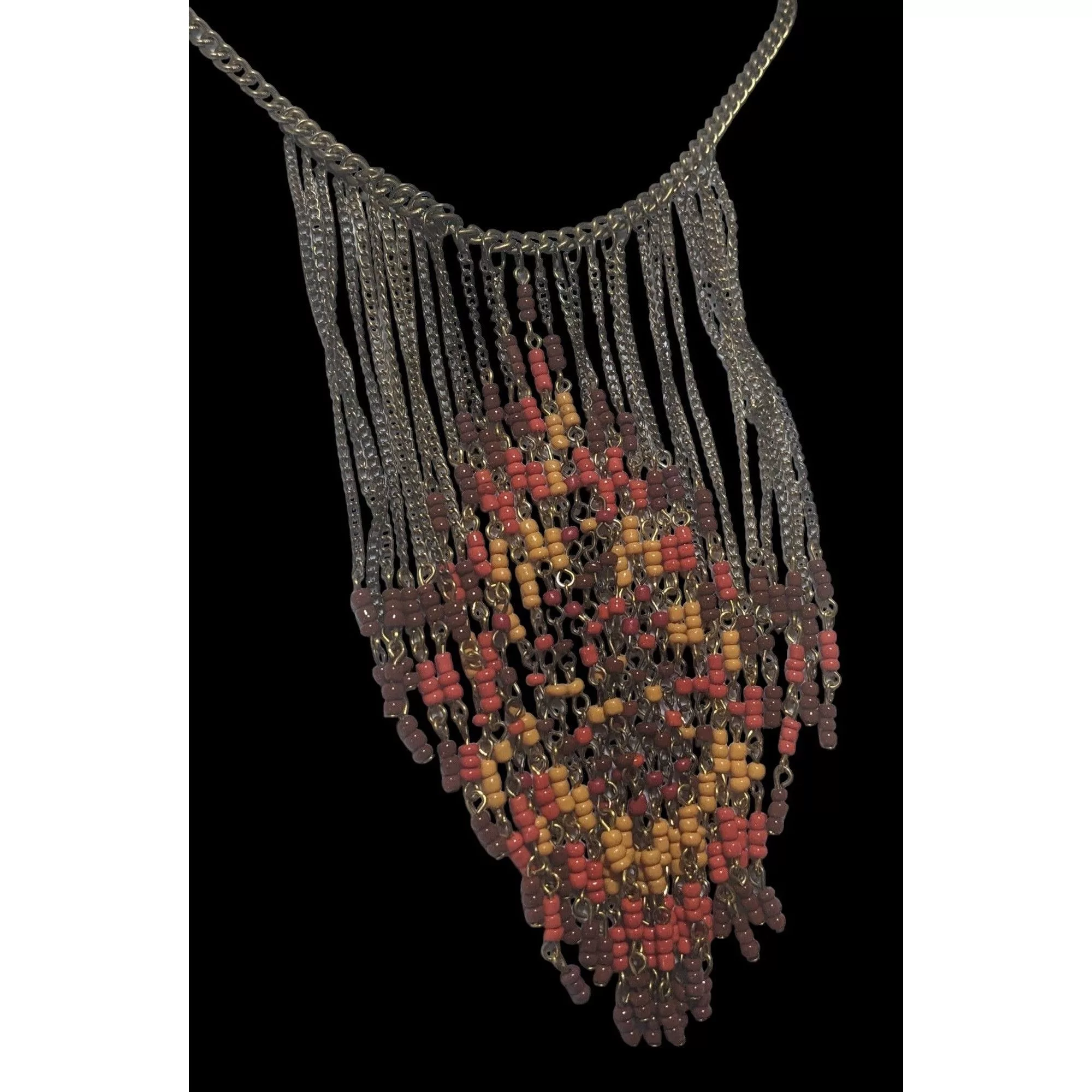 Other Necklaces Other Boho Chic Beaded Fringe Necklace Multi