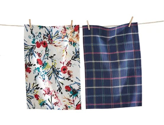 BLUE AUTUMN BOTANICAL TOWEL S/2