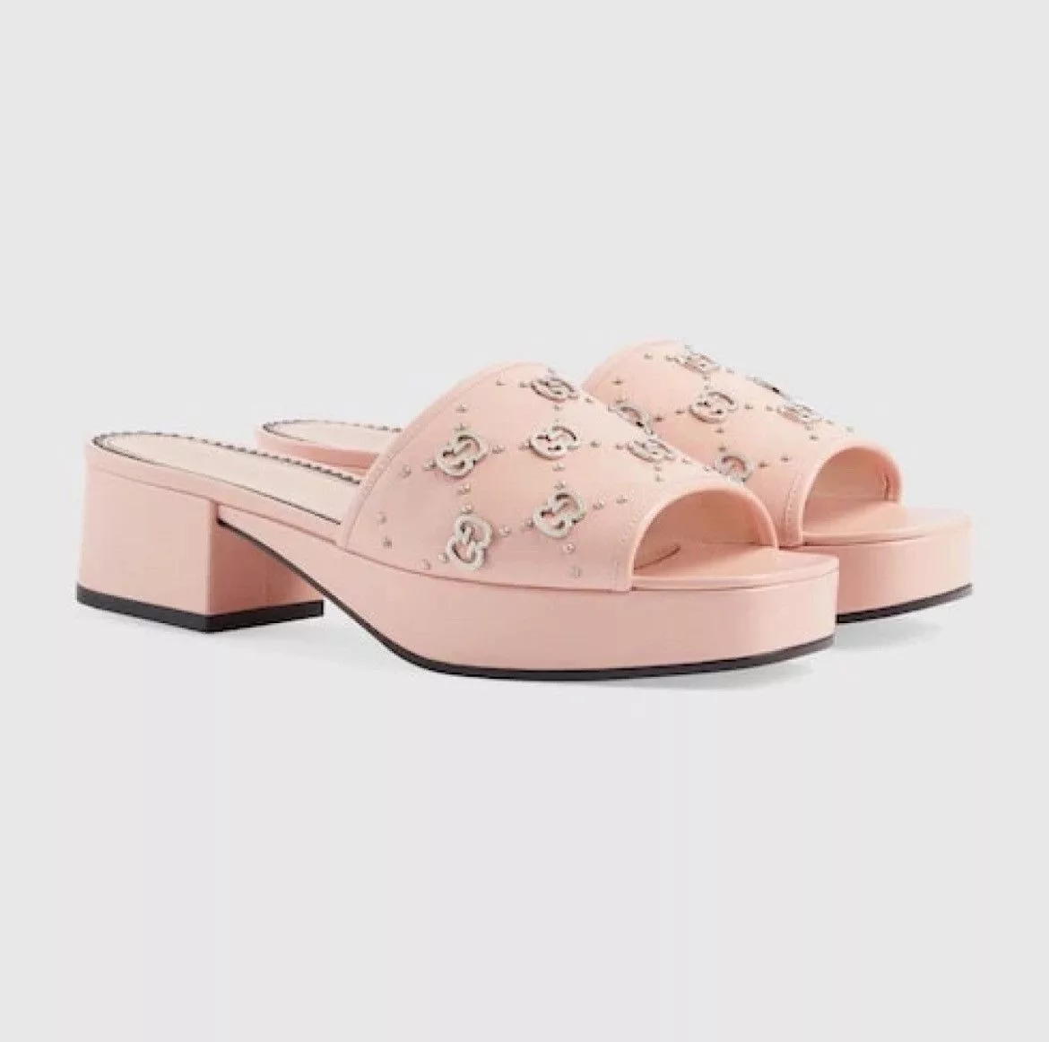 Gucci Miscellaneous Gucci Interlocking G Studs Slide Sandals Size 39 Pink