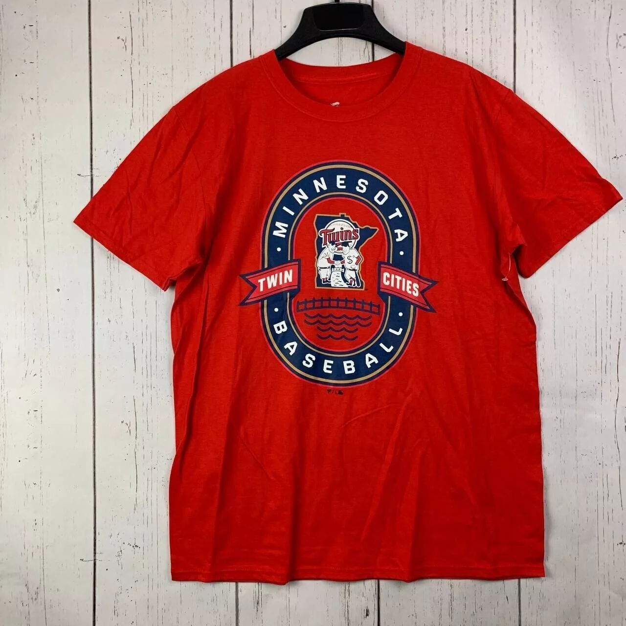 MLB Short Sleeve T Shirts Minnesota Twins MLB Large Fanatics Casual T-Shirt Red