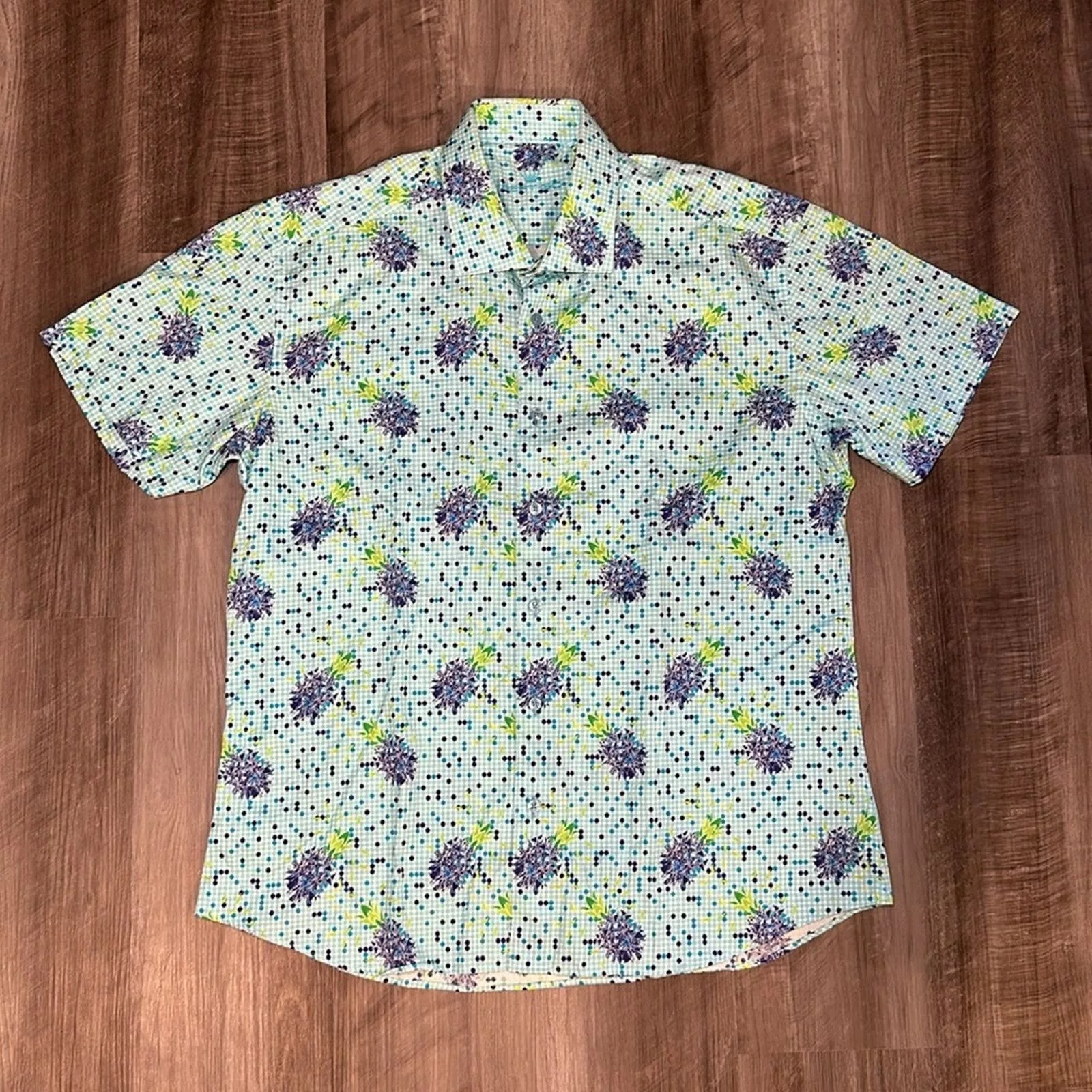 Other Shirts Button Ups Other Bertigo Abstract Short Sleeve Button Down - 2XL Blue