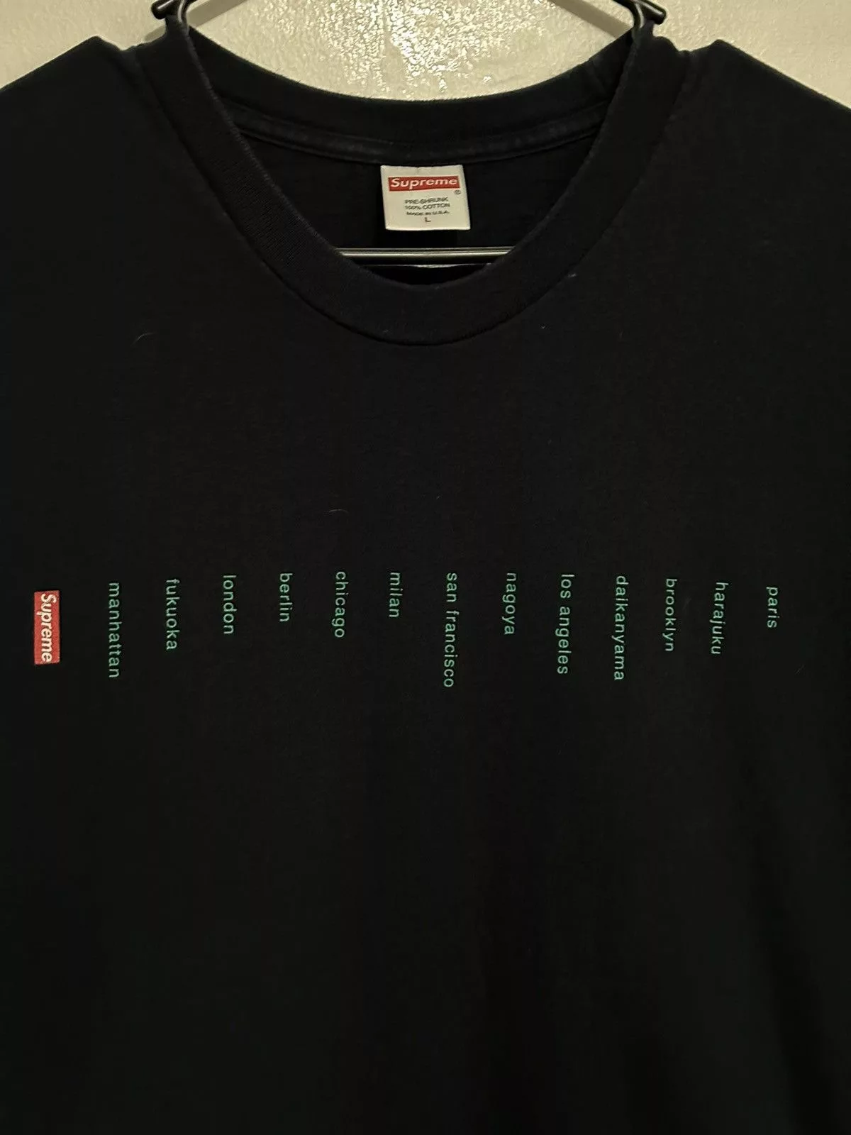 Supreme Short Sleeve T Shirts Supreme Location Tee Blue